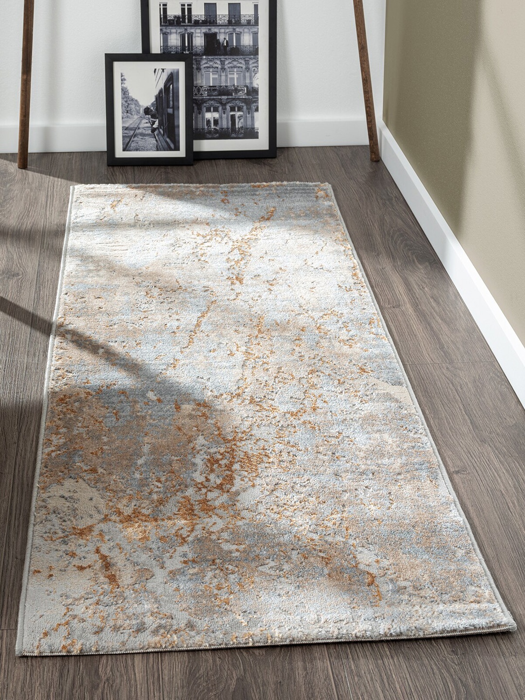 OBSESSIONS Blue & Grey Anti-static Polypropylene Floor Runner