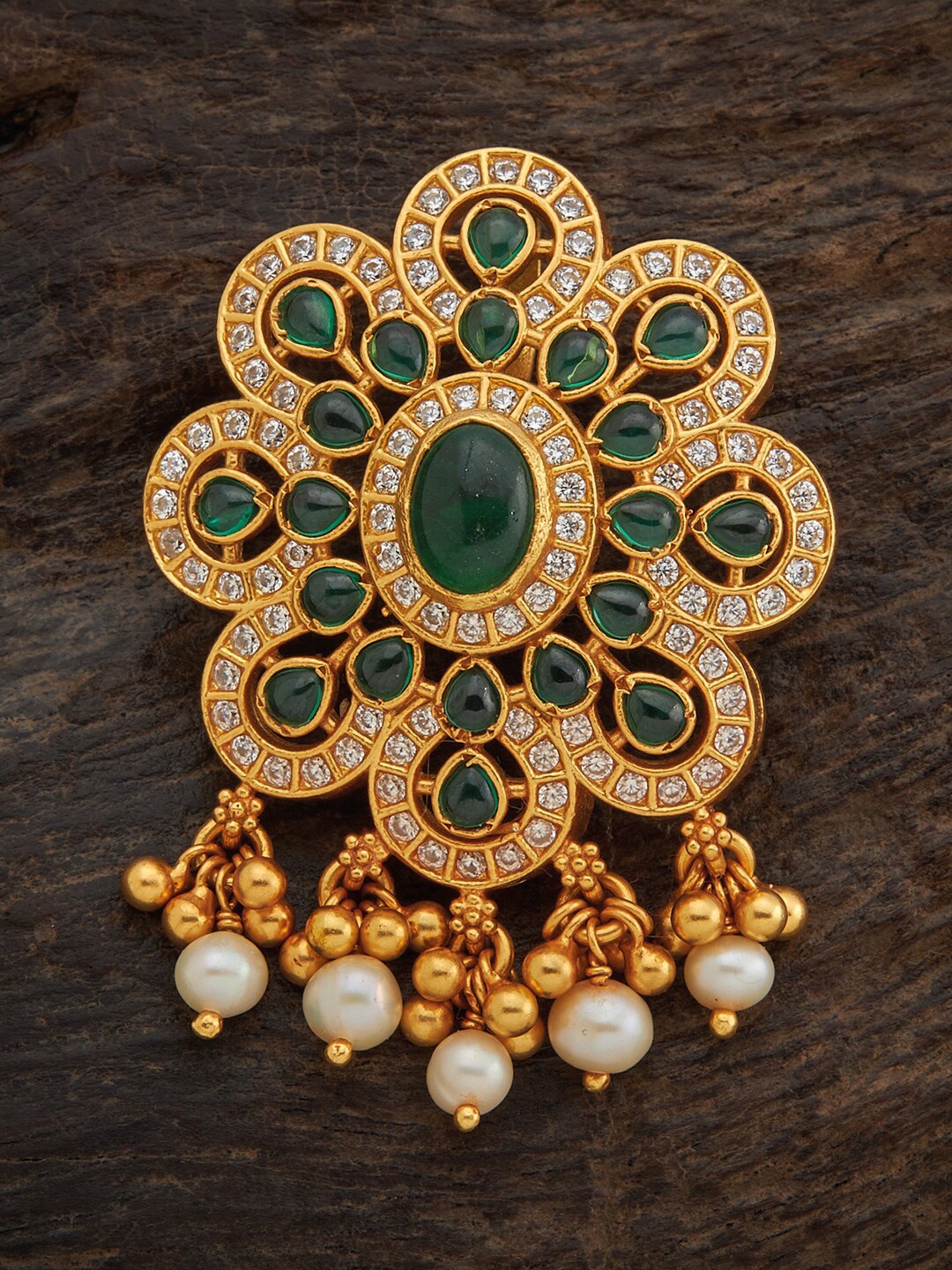 Kushal's Fashion Jewellery 92.5 Pure Silver Gold-Toned & Green Stones-Studded Pendant
Kushal's Fashion Jewellery 92.5 Pure Silver Gold-Toned & Green Stones-Studded Pendant