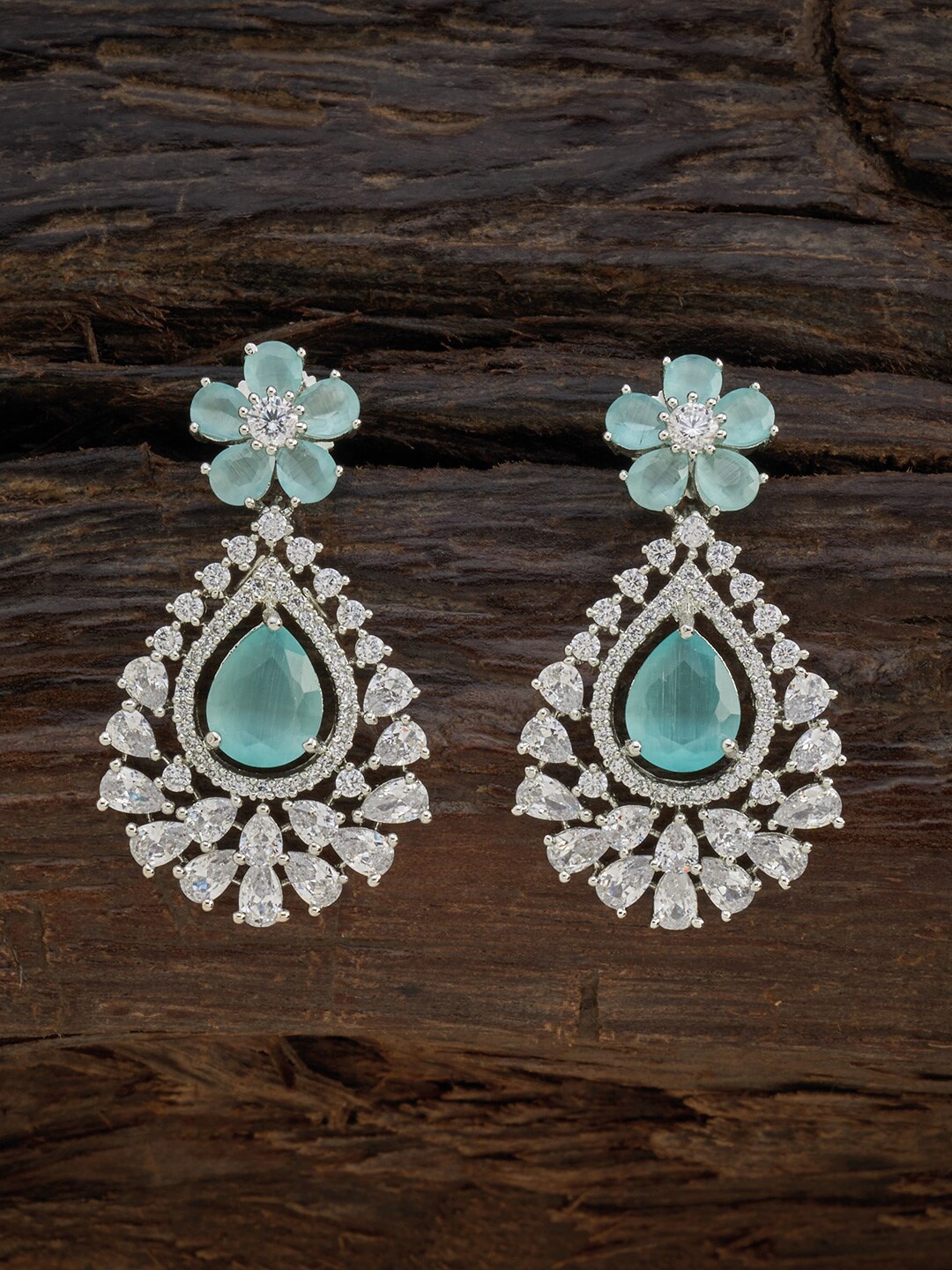 Kushal's Fashion Jewellery Sea Green & White Rhodium-Plated Teardrop Shaped Drop Earrings
Kushal's Fashion Jewellery Sea Green & White Rhodium-Plated Teardrop Shaped Drop Earrings