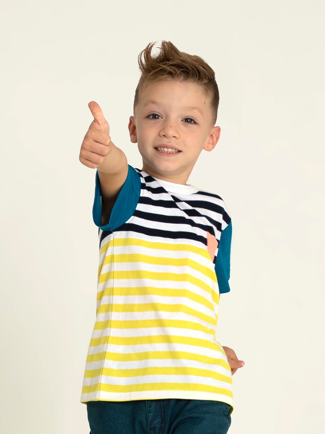 Cherry Crumble Boys Multicolored Striped Half Sleeves Pocket Regular Fit T Shirt, Multi
Cherry Crumble Boys Multicolored Striped Half Sleeves Pocket Regular Fit T Shirt, Multi