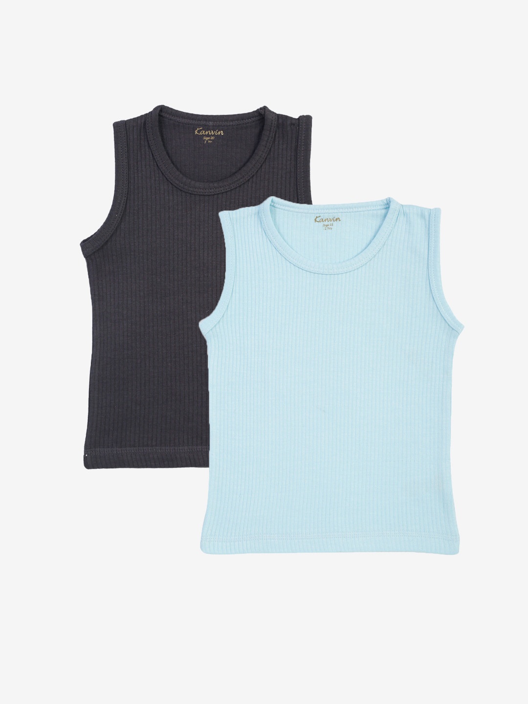 Kanvin Boys Pack of 2 Charcoal & Turquoise Ribbed Cotton Thermal Tops, Turquoise blue
Kanvin Boys Pack of 2 Charcoal & Turquoise Ribbed Cotton Thermal Tops, Turquoise blue