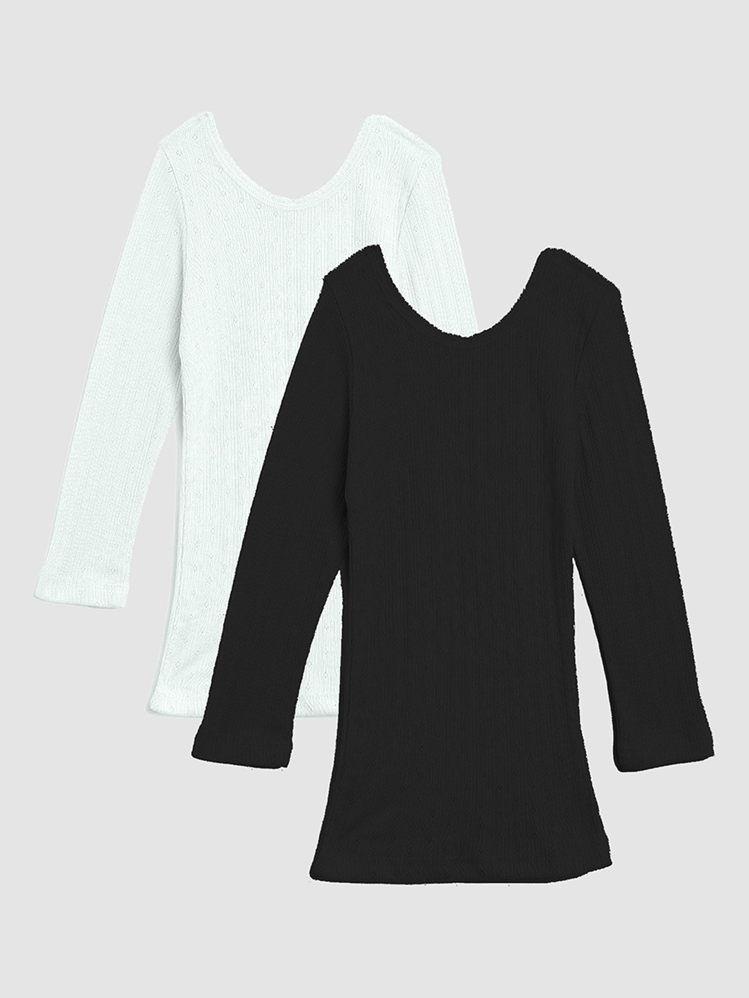 Kanvin Girls Pack Of 2 Solid Thermal Tops, Black 
Kanvin Girls Pack Of 2 Solid Thermal Tops, Black