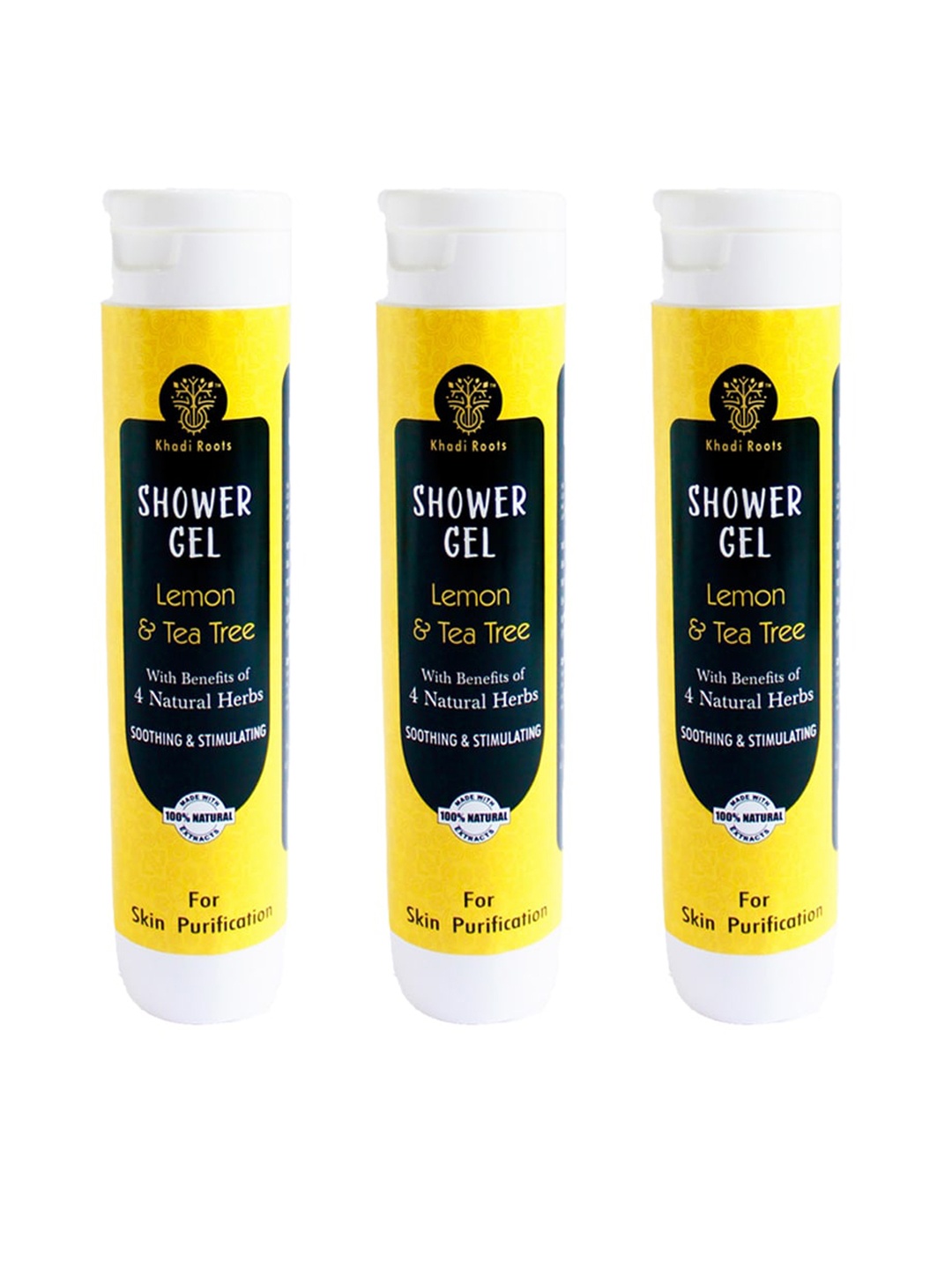 Khadi Roots Set of 3 Lemon & Tea Tree Shower Gel with Natural Herbs - 200 ml Each, Yellow
Khadi Roots Set of 3 Lemon & Tea Tree Shower Gel with Natural Herbs - 200 ml Each, Yellow