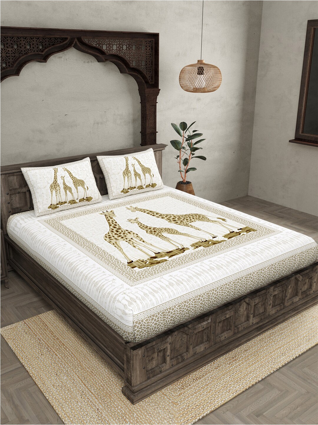 JAIPUR FABRIC 240 TC Graphic Print Cotton King Size Bedsheet With 2 Pillow Covers, Brown
JAIPUR FABRIC 240 TC Graphic Print Cotton King Size Bedsheet With 2 Pillow Covers, Brown