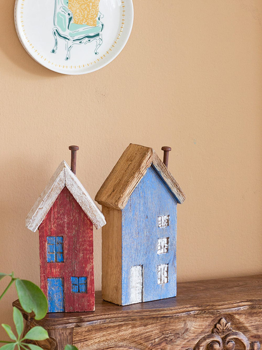 The Wishing Chair Blue & Red Tiny Homes Wooden Paperweight Showpiece 
The Wishing Chair Blue & Red Tiny Homes Wooden Paperweight Showpiece