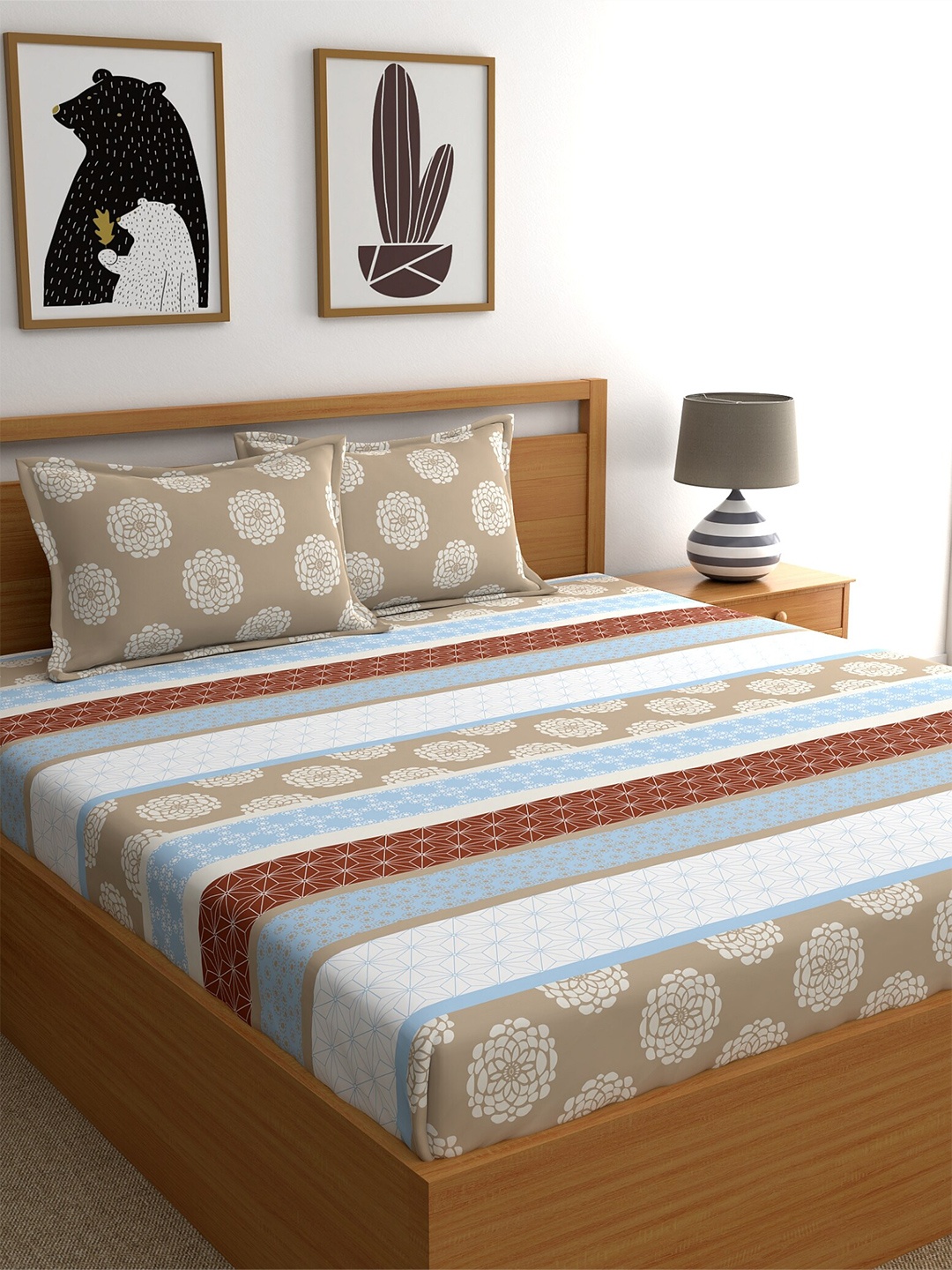 Home Ecstasy 140 TC 110 GSM Ethnic Print Fitted Cotton King Bedsheet With 2 Pillow Covers, Brown
Home Ecstasy 140 TC 110 GSM Ethnic Print Fitted Cotton King Bedsheet With 2 Pillow Covers, Brown