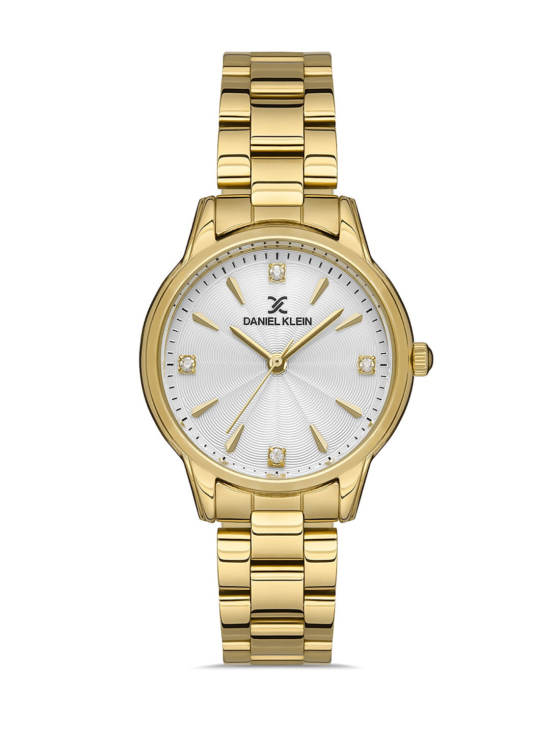 Daniel Klein Premium Women White Embellished Dial & Gold Toned Analogue Watch DK.1.13247-4
Daniel Klein Premium Women White Embellished Dial & Gold Toned Analogue Watch DK.1.13247-4