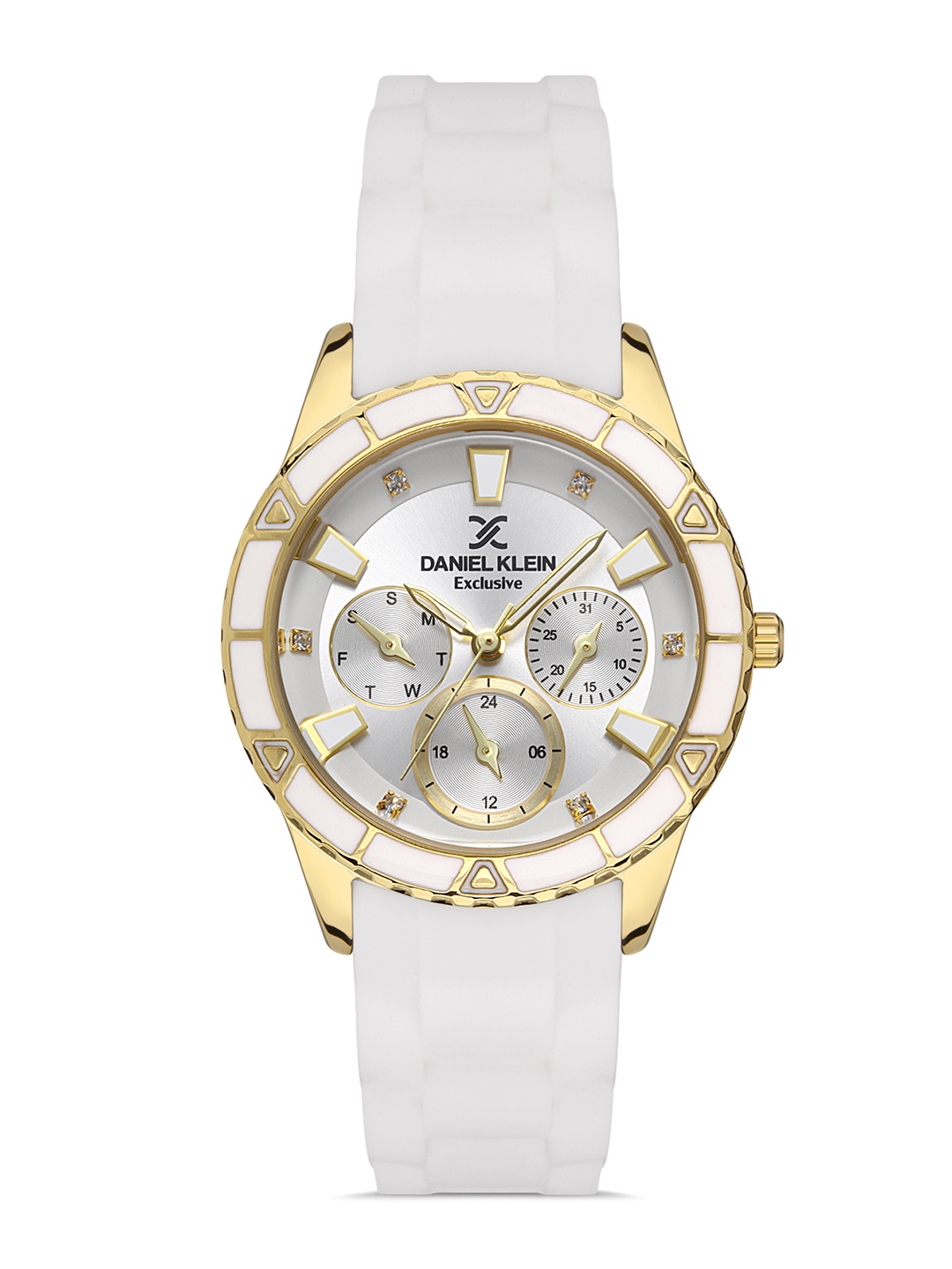 Daniel Klein Exclusive Women Silver-Toned Dial & White Straps Analogue Watch DK.1.13263-2
Daniel Klein Exclusive Women Silver-Toned Dial & White Straps Analogue Watch DK.1.13263-2