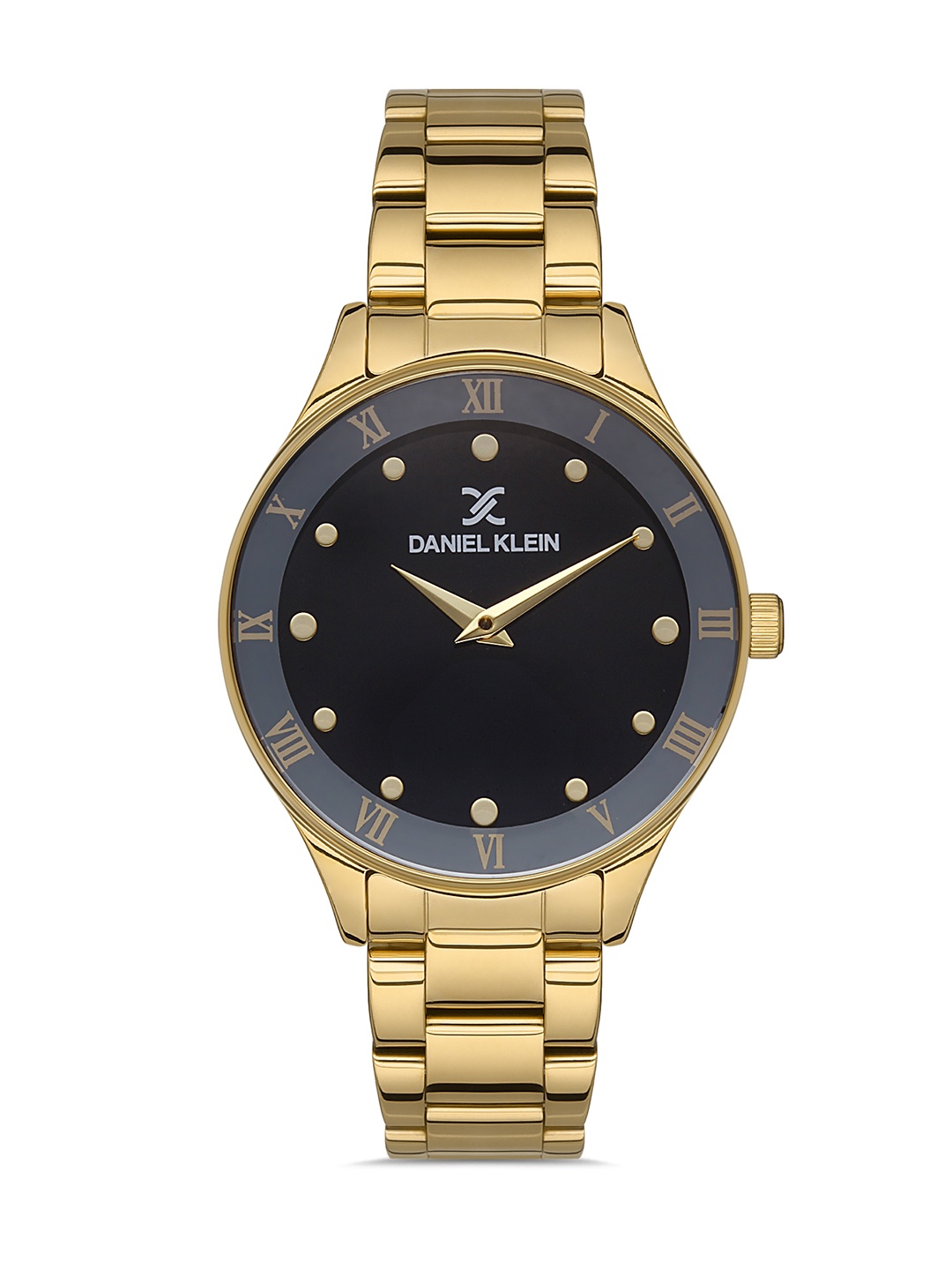 Daniel Klein Premium Women Black Embellished Dial & Gold Strap Analogue Watch DK.1.13240-6
Daniel Klein Premium Women Black Embellished Dial & Gold Strap Analogue Watch DK.1.13240-6