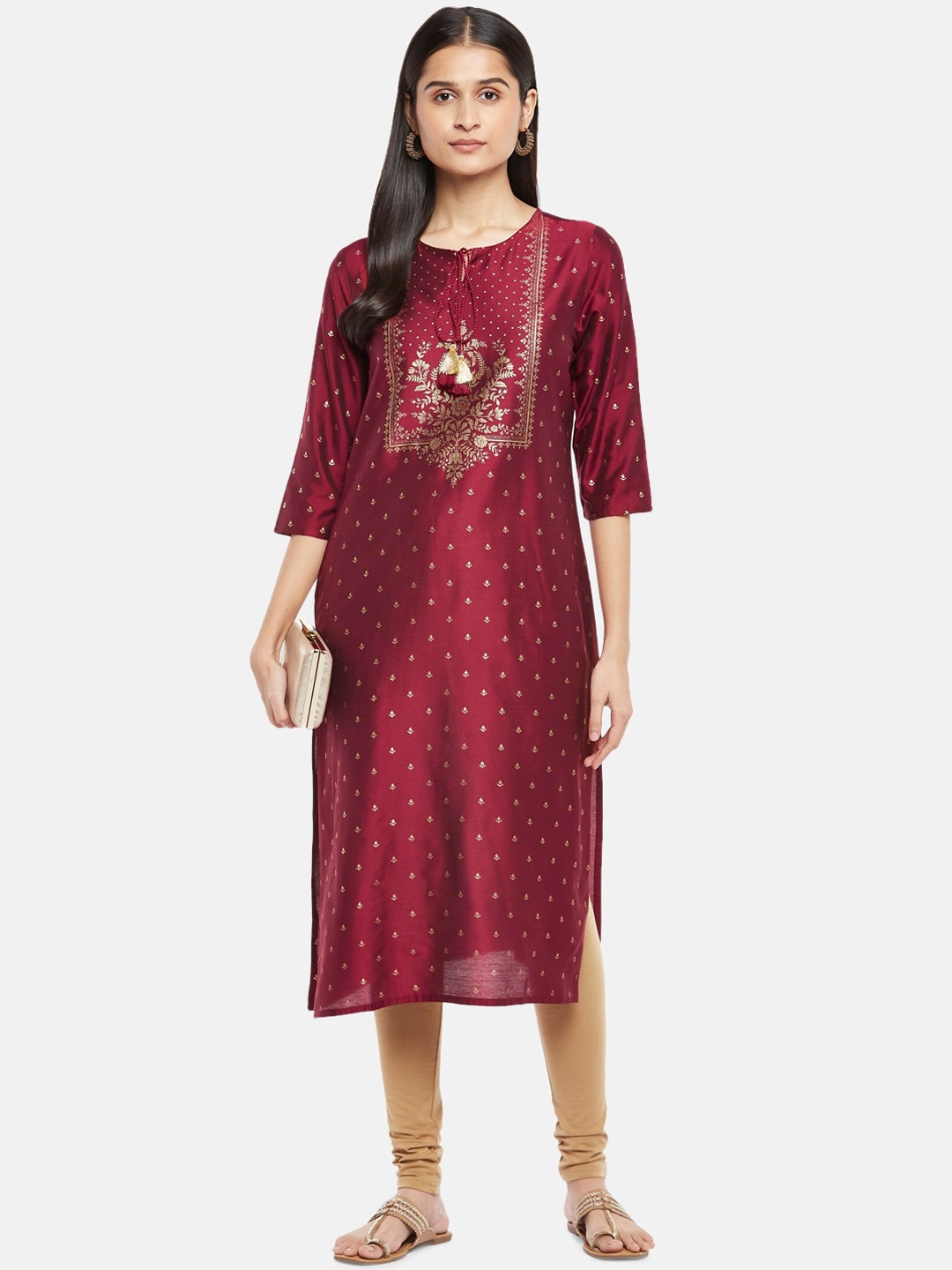 RANGMANCH BY PANTALOONS Women Maroon Ethnic Motifs Printed Keyhole Neck Thread Work Kurta
RANGMANCH BY PANTALOONS Women Maroon Ethnic Motifs Printed Keyhole Neck Thread Work Kurta