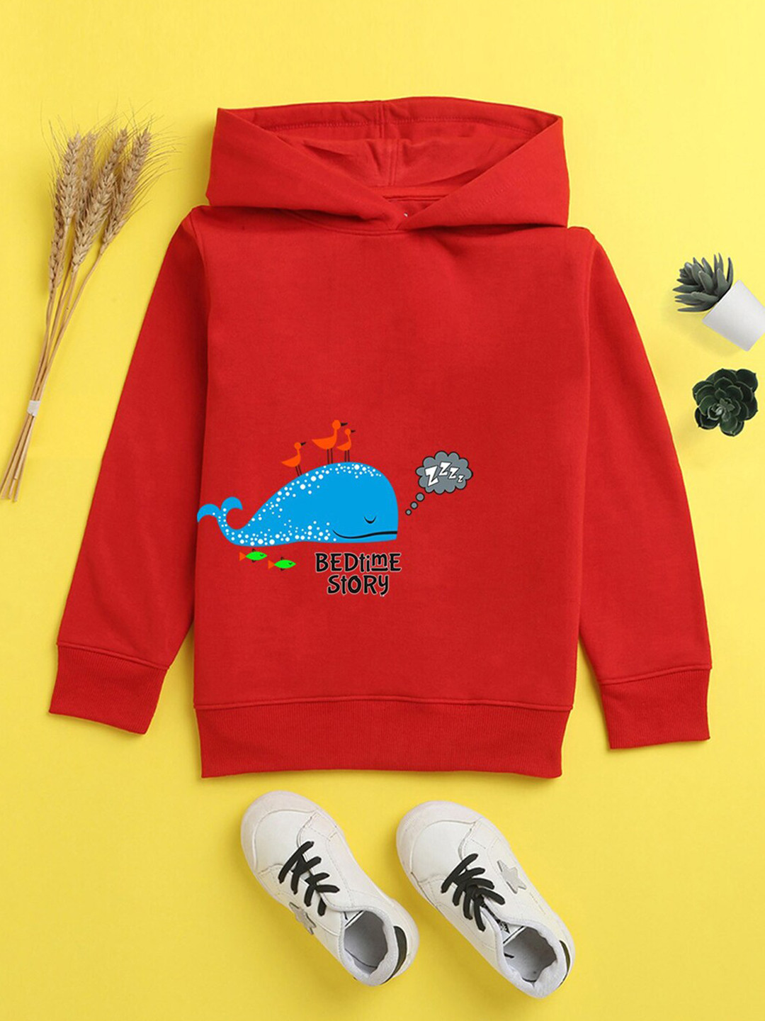 NUSYL Unisex Kids Printed Hooded Sweatshirt, Red
NUSYL Unisex Kids Printed Hooded Sweatshirt, Red