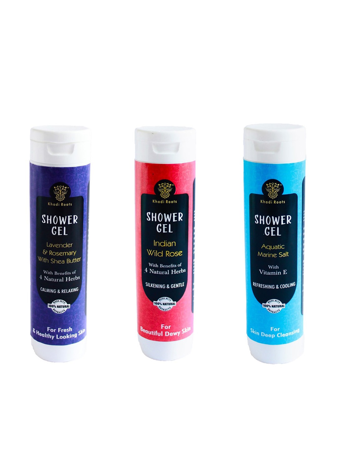 Khadi Roots Set Of 3 Shower Gel - Lavender + Wild Rose + Aquatic Marine Salt - 200ml Each, Purple
Khadi Roots Set Of 3 Shower Gel - Lavender + Wild Rose + Aquatic Marine Salt - 200ml Each, Purple