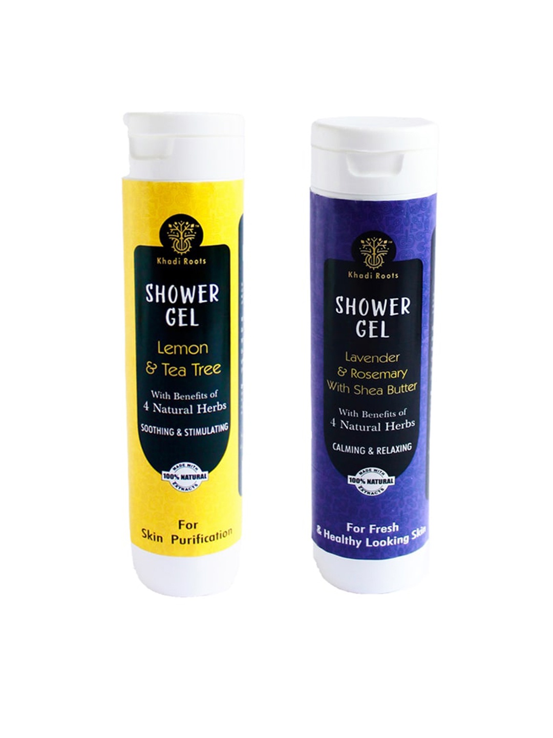 Khadi Roots Set Of 2 Shower Gel - Lavender & Rosemary + Lemon & Tea Tree - 200ml Each, Yellow
Khadi Roots Set Of 2 Shower Gel - Lavender & Rosemary + Lemon & Tea Tree - 200ml Each, Yellow