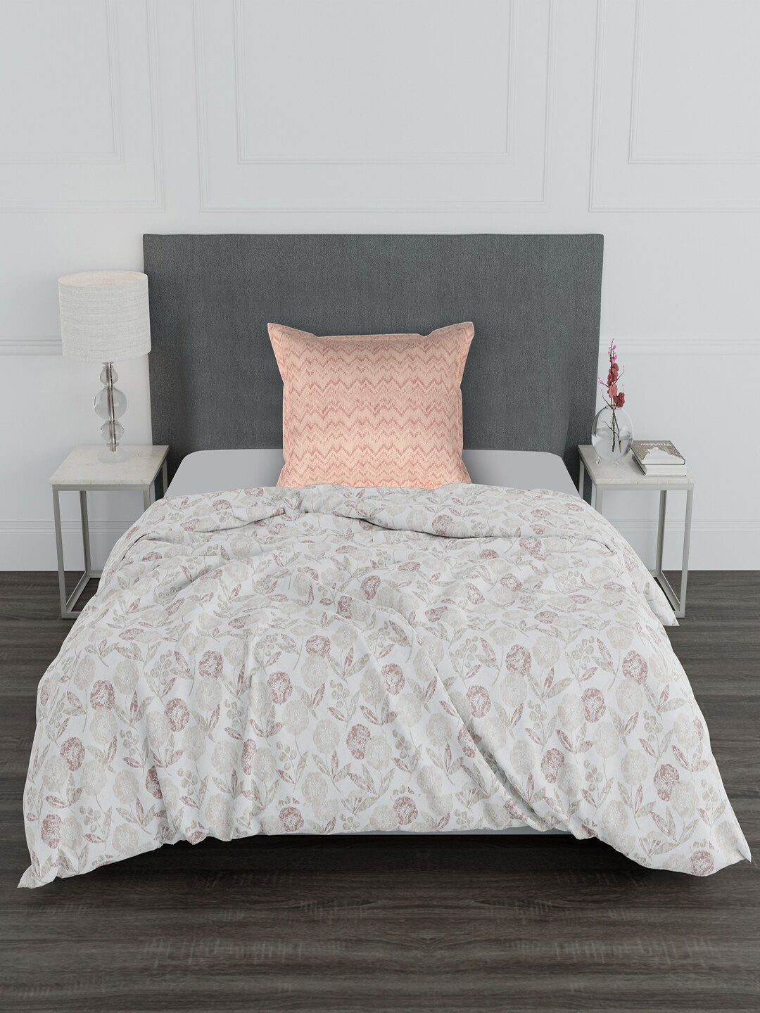 Trident Peach-Coloured & White 100% Cotton 144 TC Single Bedsheet with 1 Pillow Cover
Trident Peach-Coloured & White 100% Cotton 144 TC Single Bedsheet with 1 Pillow Cover
