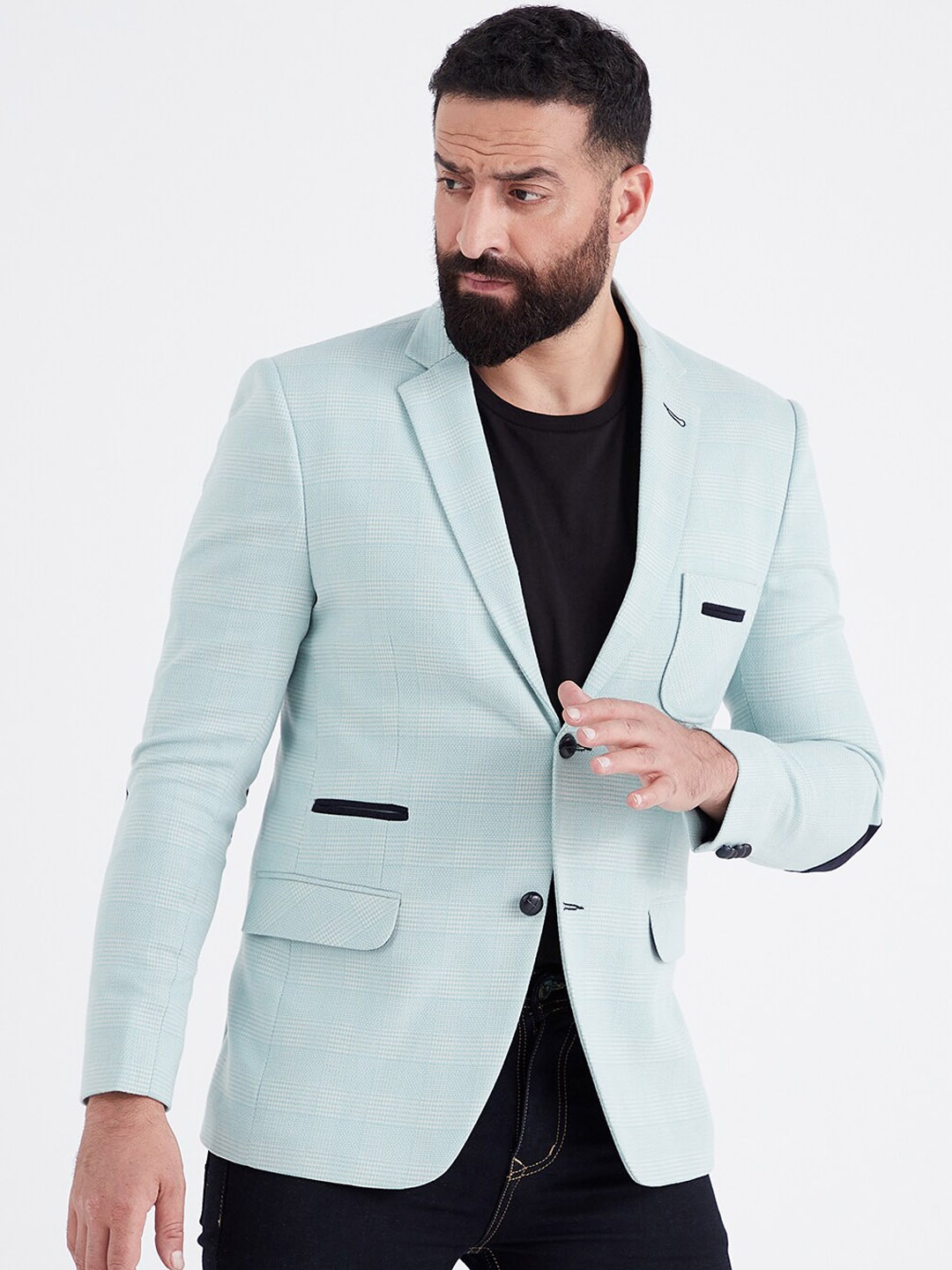 MR BUTTON Men Green Self-Design Single-Breasted Slim-Fit Casual Blazer
MR BUTTON Men Green Self-Design Single-Breasted Slim-Fit Casual Blazer