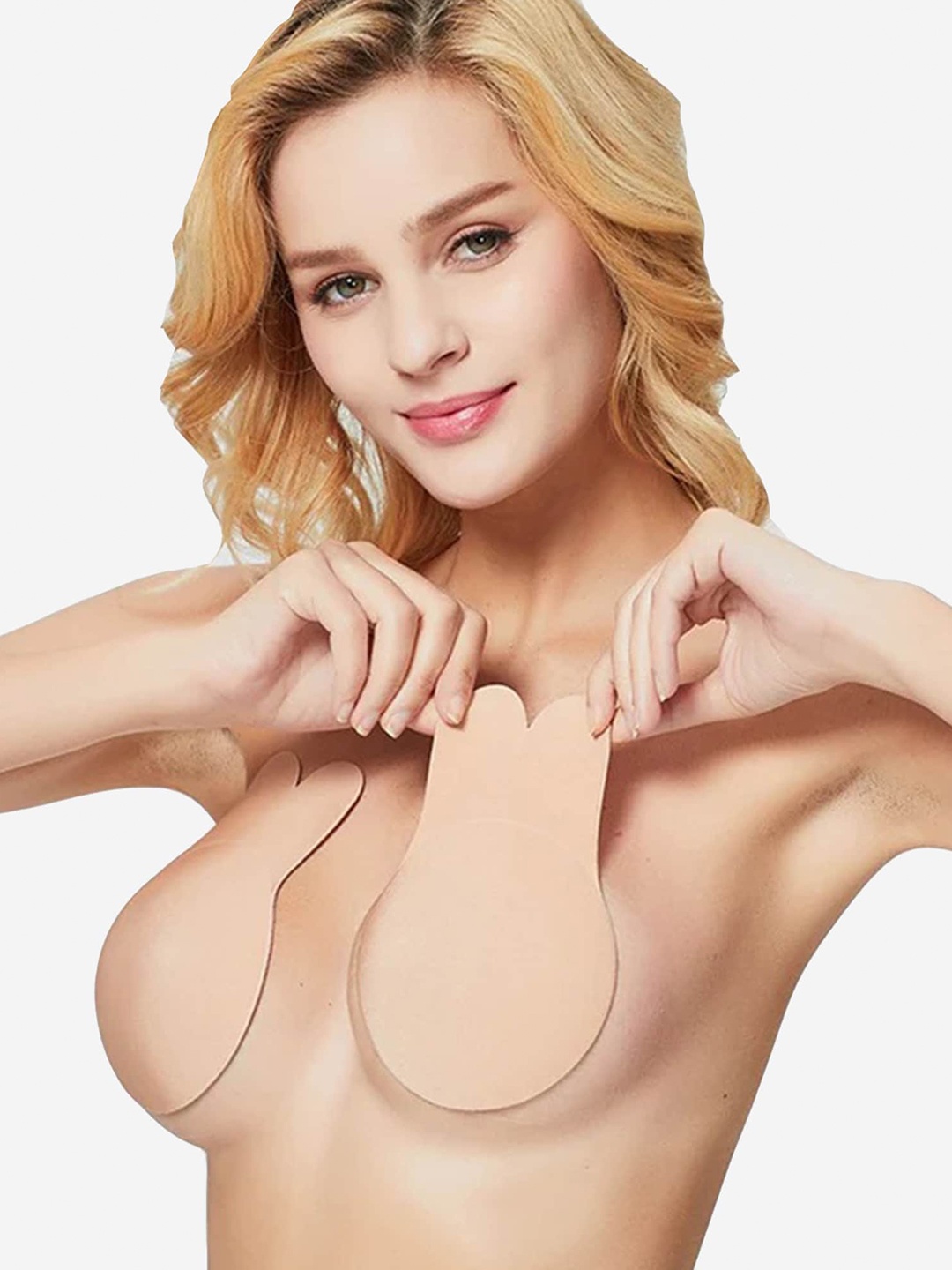 COLOR STYLE Non-Wired Lightly Padded Stick-On Bra, Beige