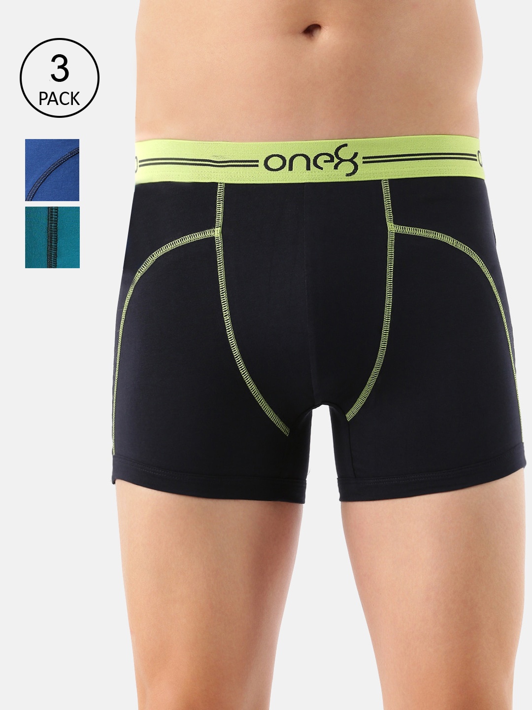 one8 by Virat Kohli Men Pack Of 3 Solid Cotton Trunk- 720-PO3-Navy/RBlue/Seagreen-S, Black
one8 by Virat Kohli Men Pack Of 3 Solid Cotton Trunk- 720-PO3-Navy/RBlue/Seagreen-S, Black