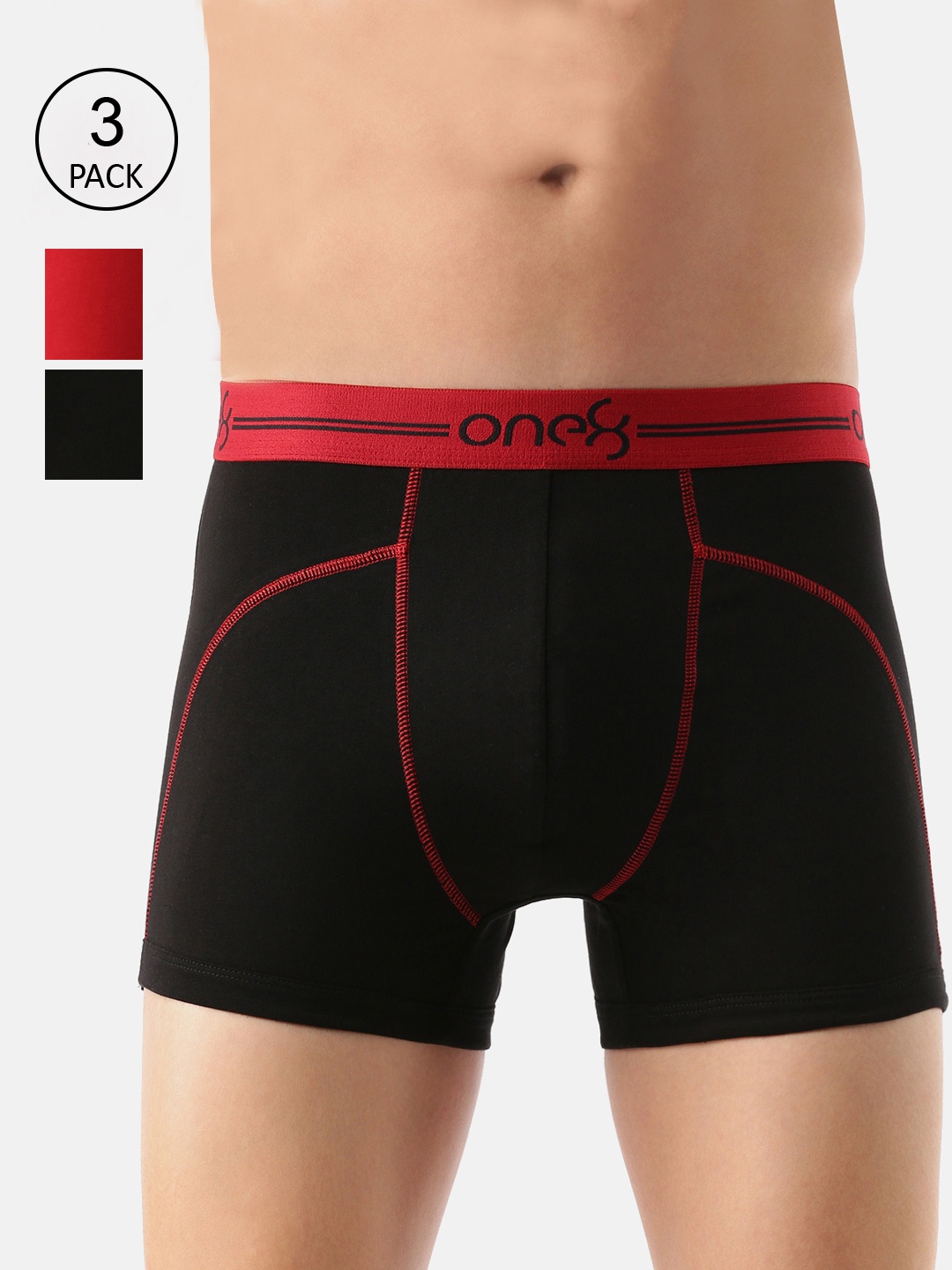 one8 by Virat Kohli Men Pack Of 2 Black & Red Solid Cotton Trunk 720-PO3-Black/BRED/Navy-S
one8 by Virat Kohli Men Pack Of 2 Black & Red Solid Cotton Trunk 720-PO3-Black/BRED/Navy-S