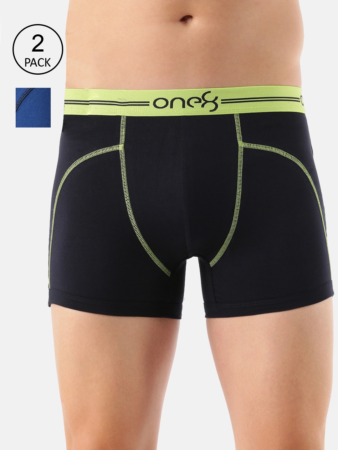 one8 by Virat Kohli Men Pack Of 2 Navy Blue & Blue Cotton Trunk 720-PO2-Navy/RBlue-S-
one8 by Virat Kohli Men Pack Of 2 Navy Blue & Blue Cotton Trunk 720-PO2-Navy/RBlue-S-