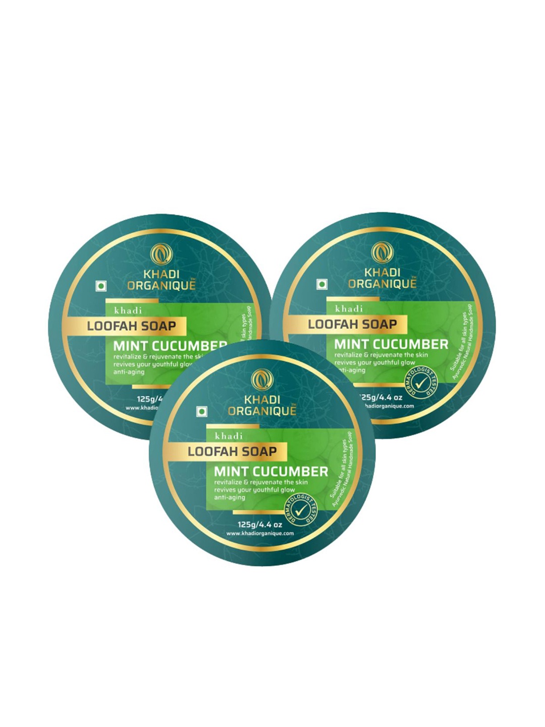 Khadi Organique Set of 3 Mint Cucumber Loofah Soap with Essential Oils 125 gm (Each), Transparent
Khadi Organique Set of 3 Mint Cucumber Loofah Soap with Essential Oils 125 gm (Each), Transparent