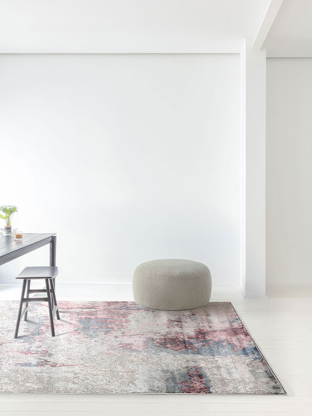 DDecor Multicoloured Textured Large Glaze Rug, Multi