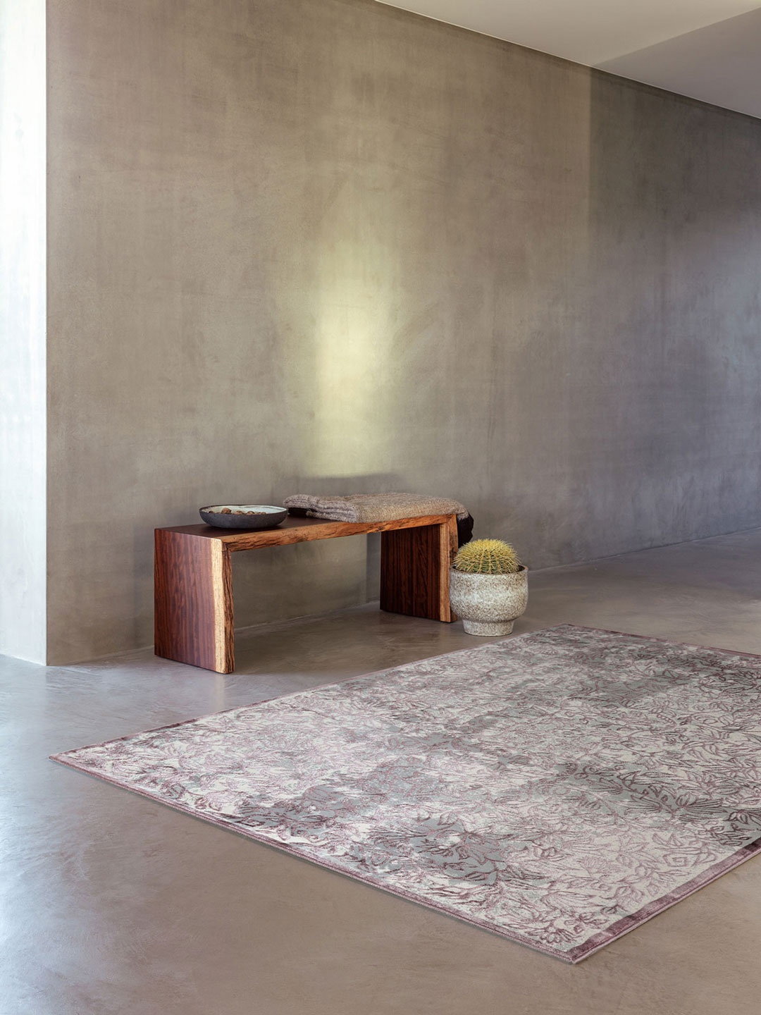 DDecor Glaze Printed Rectangular Carpet, Grey