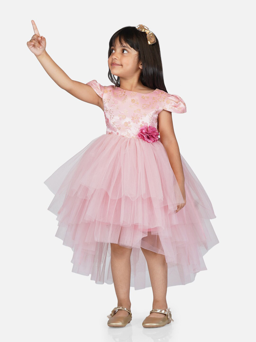 Toy Balloon kids Girls Woven Design Flower Applique High Low Hem Net A-Line Dress, Pink
Toy Balloon kids Girls Woven Design Flower Applique High Low Hem Net A-Line Dress, Pink