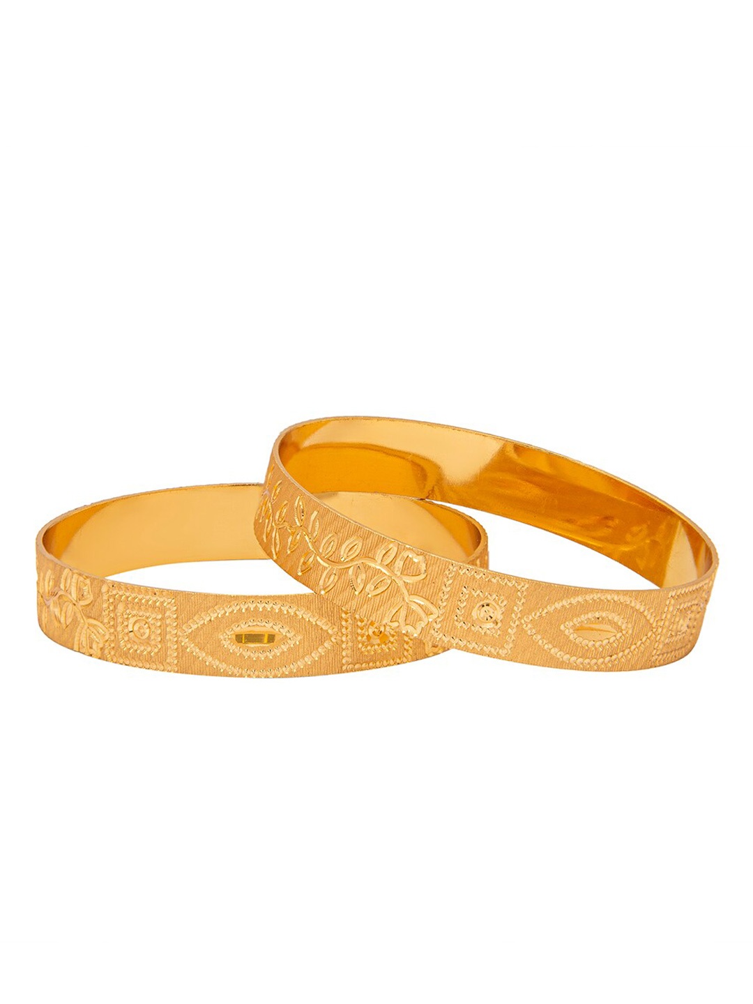 Shining Jewel - By Shivansh Set Of 2 Gold-Plated Gold-Colored Traditional Handcrafted Bangles
Shining Jewel - By Shivansh Set Of 2 Gold-Plated Gold-Colored Traditional Handcrafted Bangles