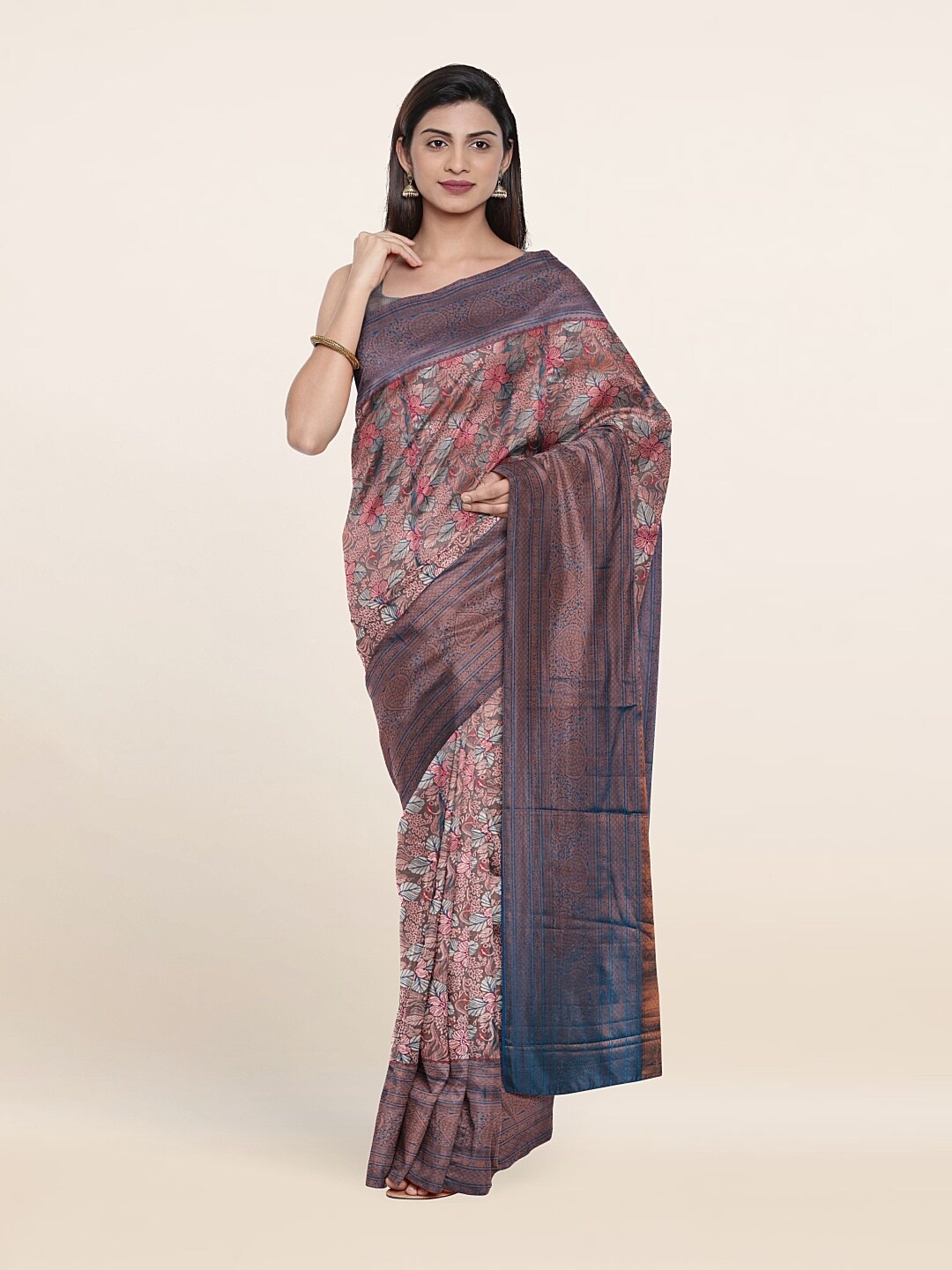 Pothys Woven Design Zari Pure Silk Saree, Blue