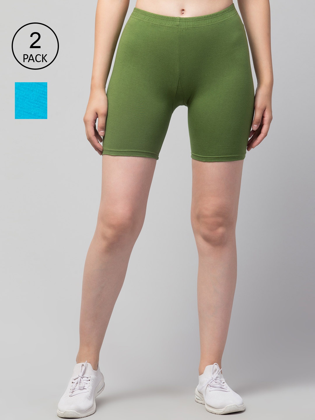 Apraa & Parma Women Pack of 2 Slim Fit Pure Cotton Cycling Sports Shorts, Green
Apraa & Parma Women Pack of 2 Slim Fit Pure Cotton Cycling Sports Shorts, Green