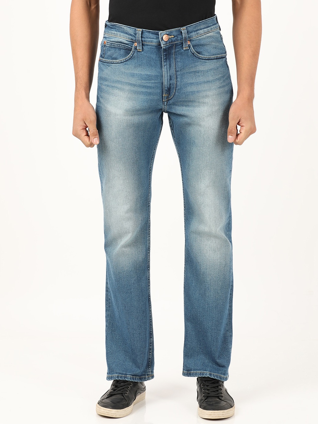 Lee Men Bootcut Heavy Fade Stretchable Jeans, Blue