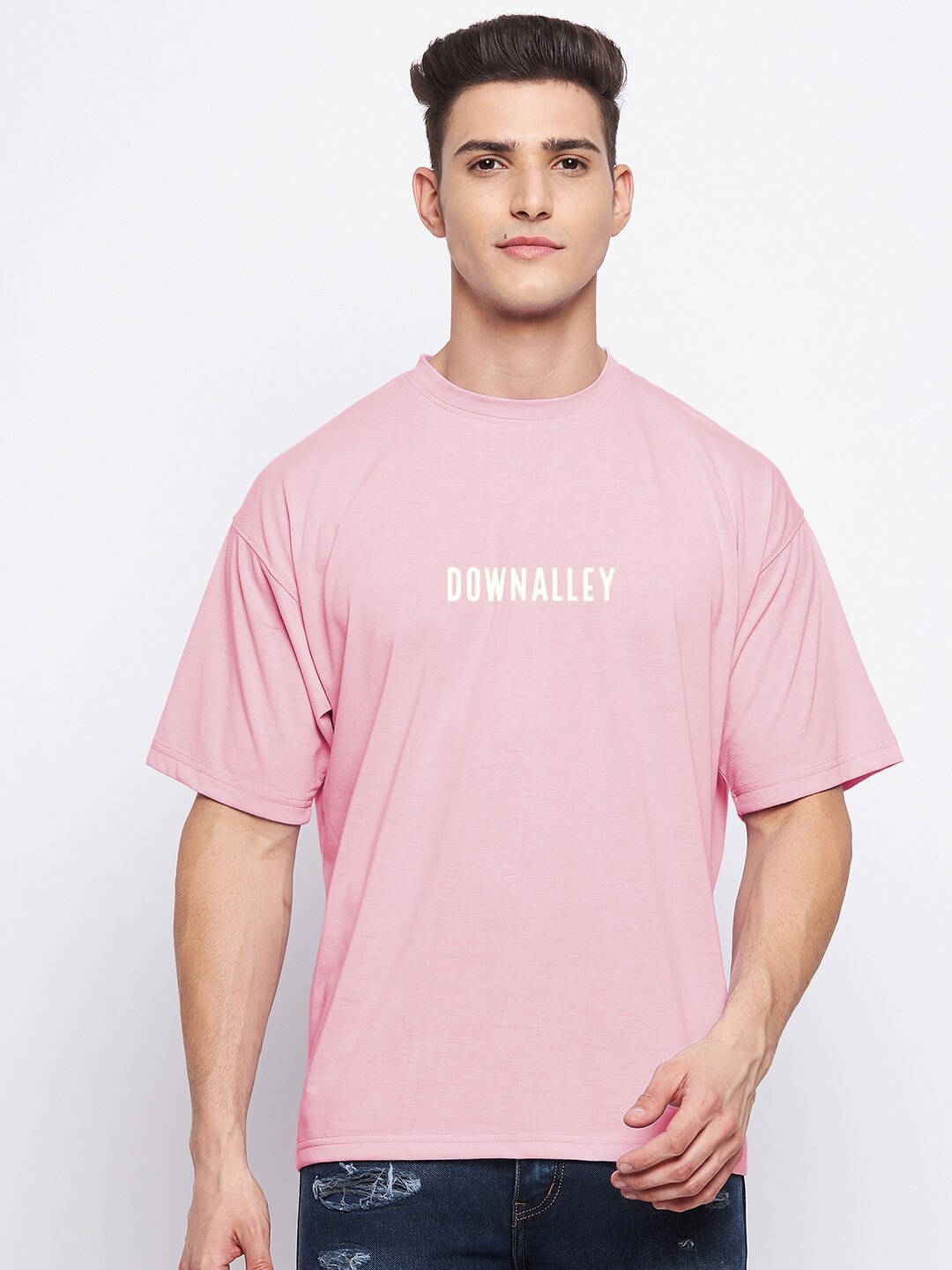 FRENCH FLEXIOUS Men Typography Printed T-shirt, Pink