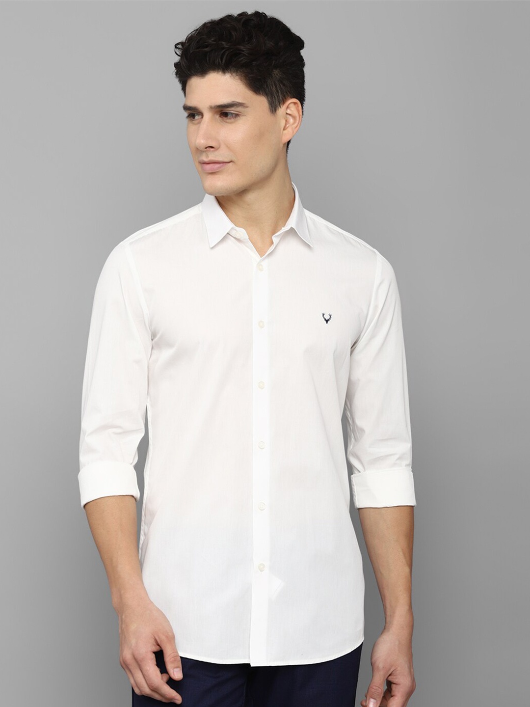 Allen Solly Men Slim Fit Cotton Casual Shirt, White
