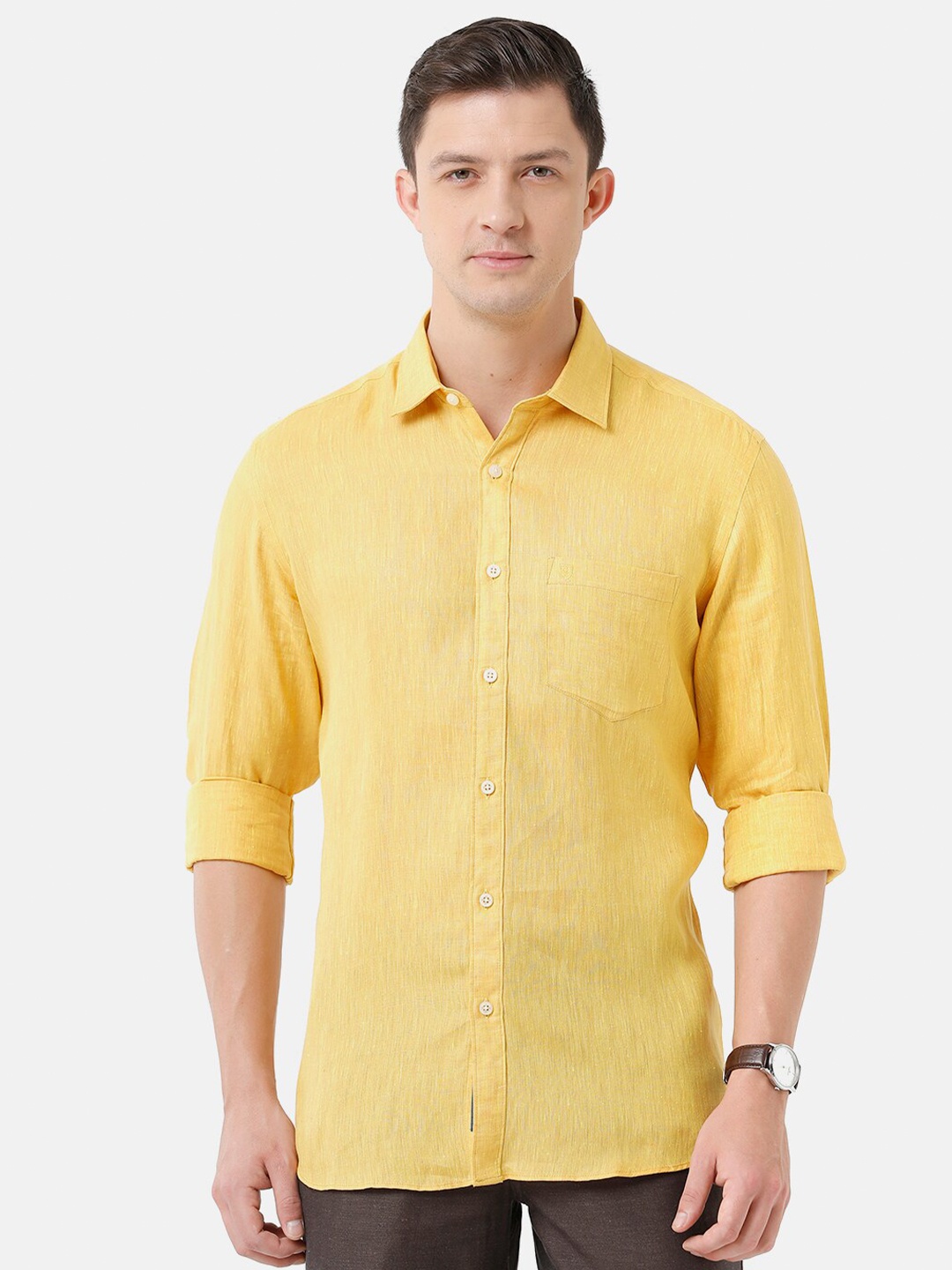 Linen Club Men Solid Sustainable Casual Regular Fit Linen Shirt, Yellow
Linen Club Men Solid Sustainable Casual Regular Fit Linen Shirt, Yellow