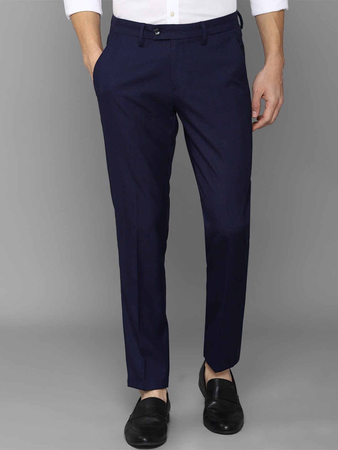 Allen Solly Men Slim Fit Trousers, Navy blue