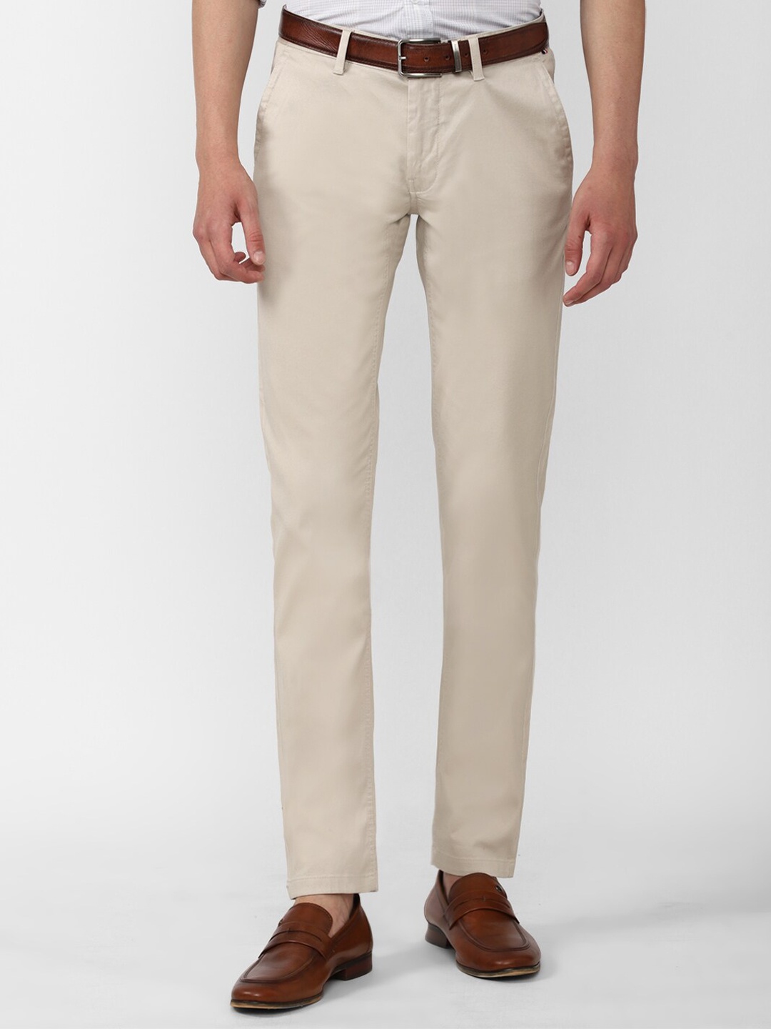 Van Heusen Sport Men Slim Fit Trousers, Cream