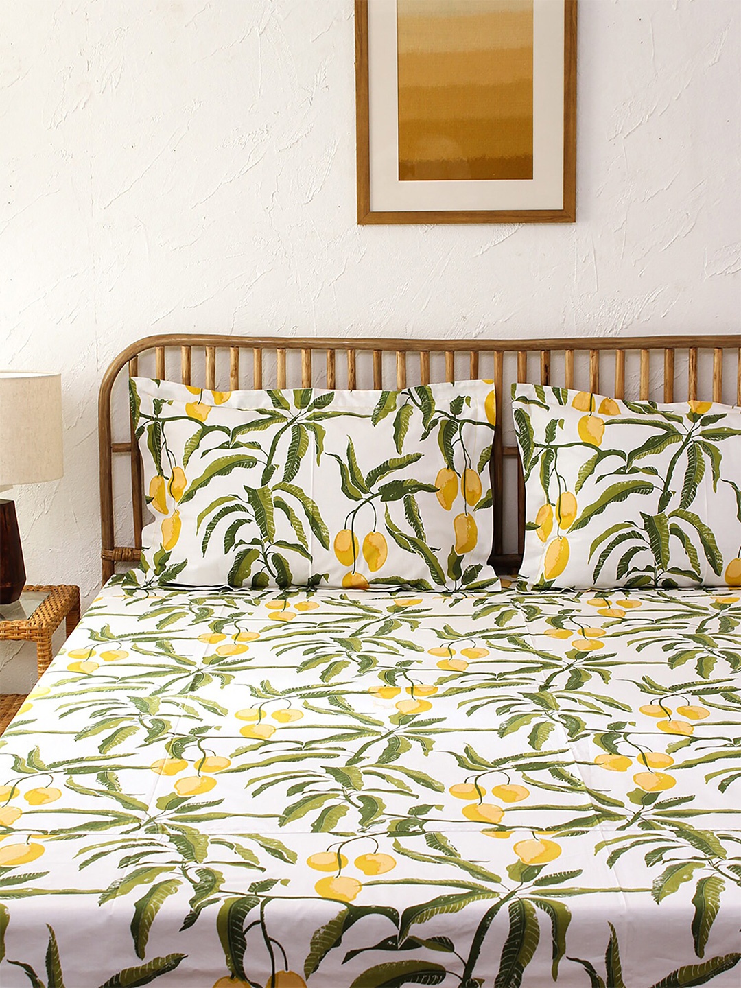 House This White & Green Floral 180 TC Cotton Queen Bedsheet with 2 Pillow Covers
House This White & Green Floral 180 TC Cotton Queen Bedsheet with 2 Pillow Covers