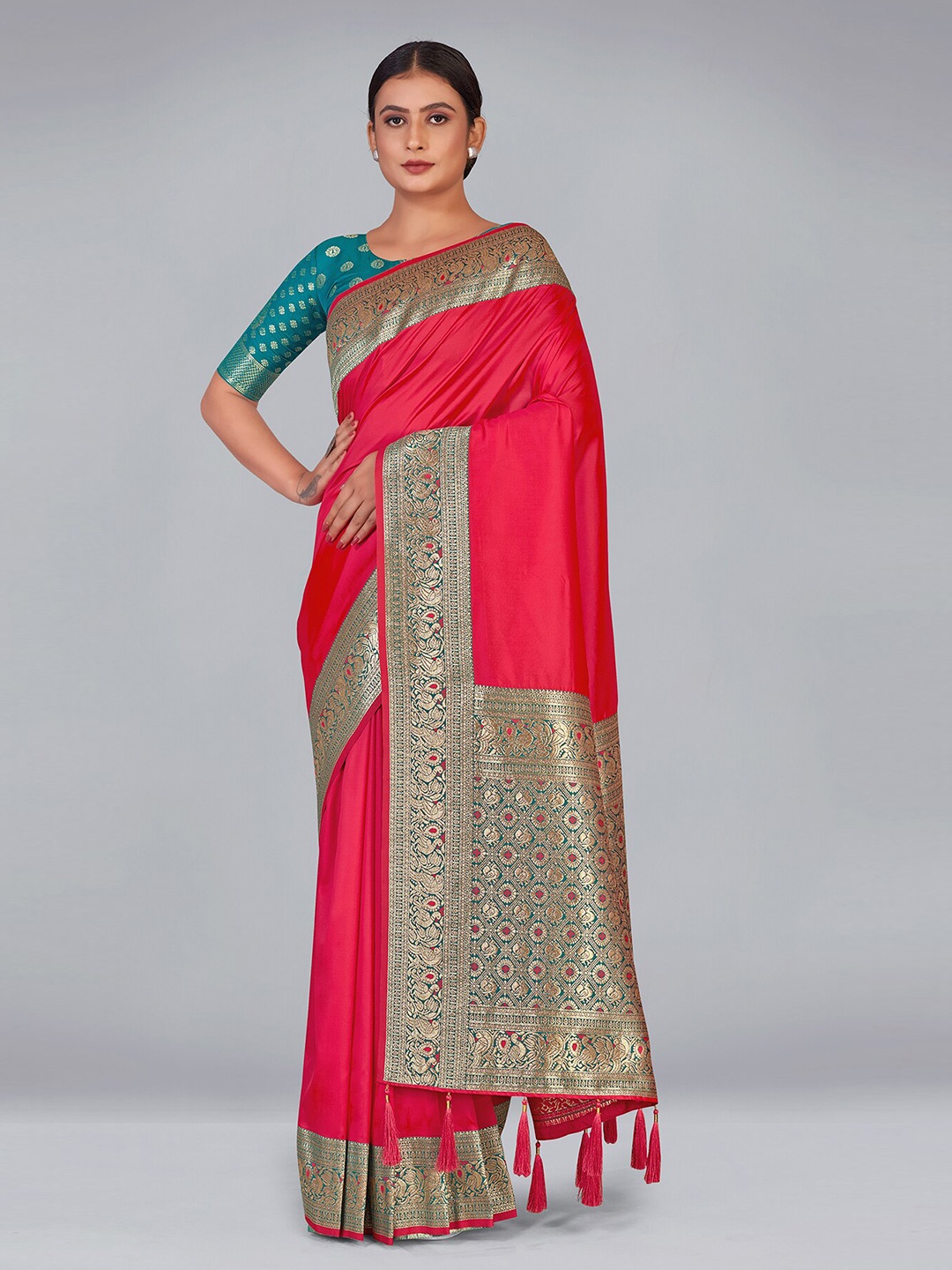 MONJOLIKA FASHION Zari Silk Blend Heavy Work Banarasi Saree With Blouse Piece, Pink
MONJOLIKA FASHION Zari Silk Blend Heavy Work Banarasi Saree With Blouse Piece, Pink