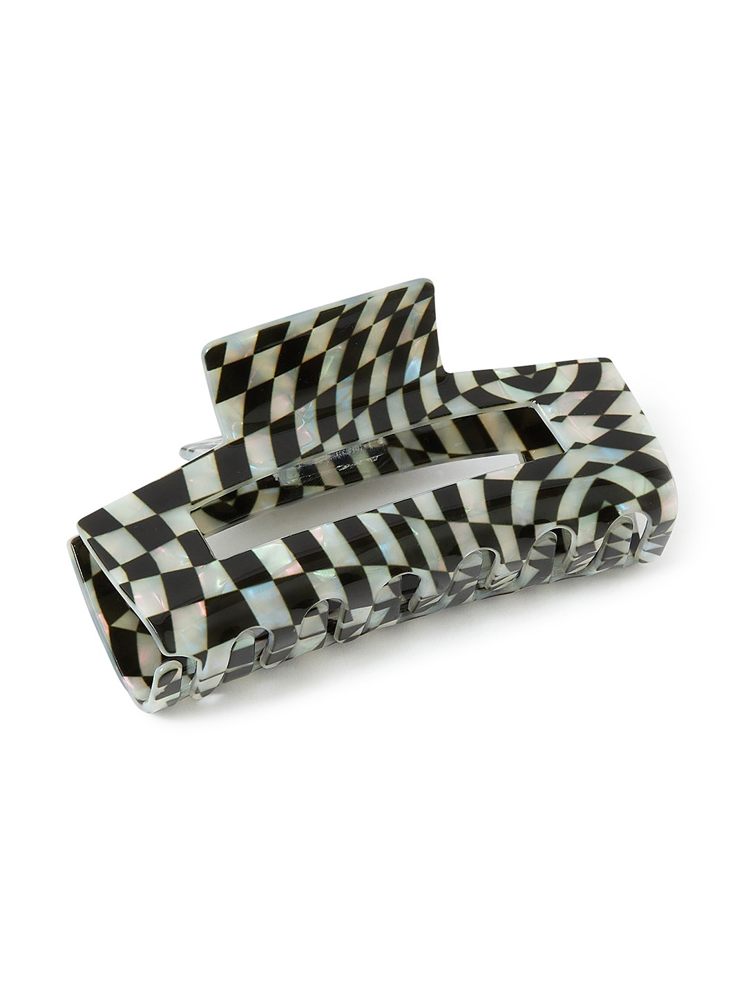 Accessorize Women Checked Claw Clip, Black