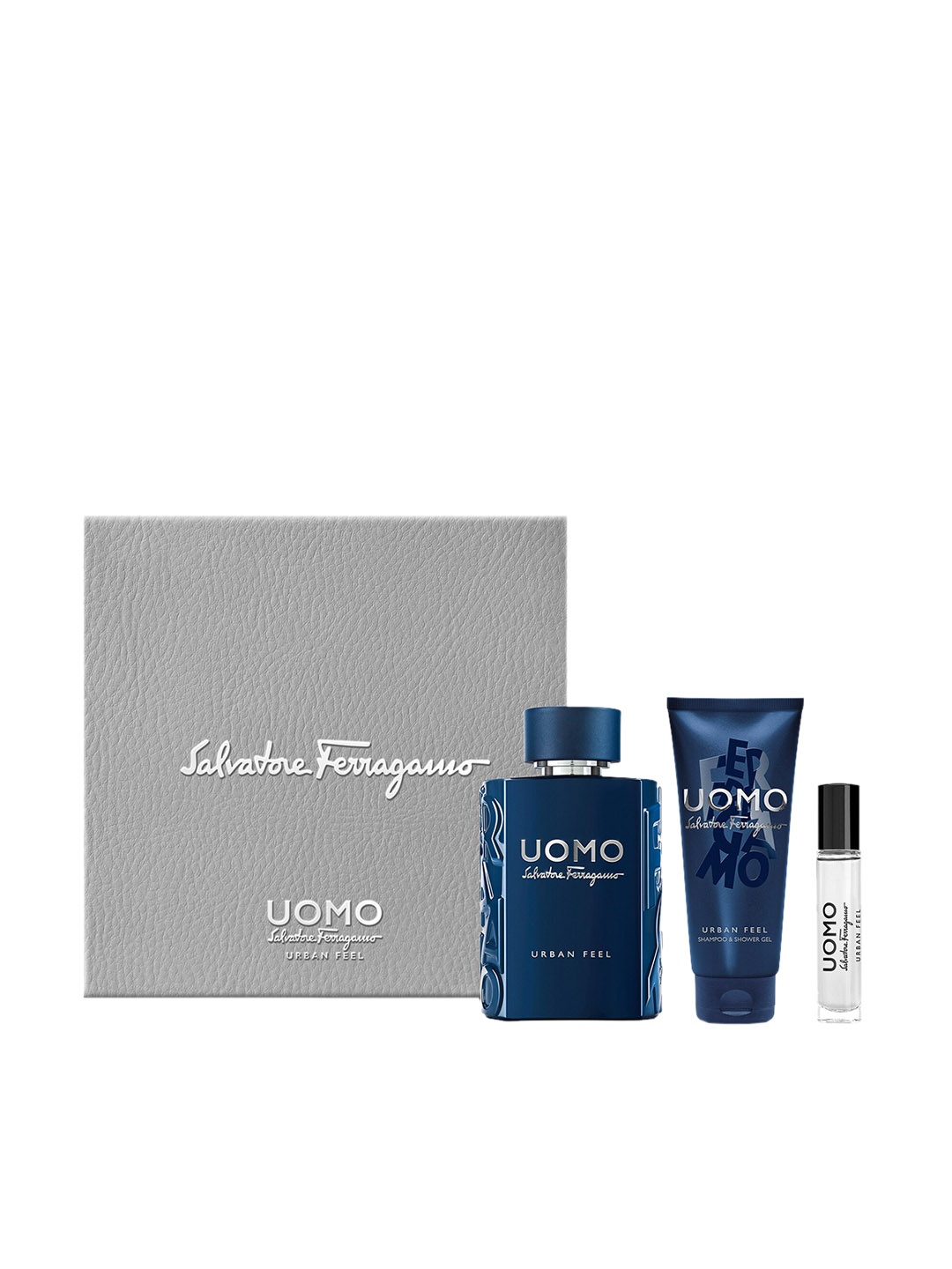 Salvatore Ferragamo Men Uomo Urban Feel Set (Eau de Toilette 100ml + 10ml + Shampoo & Shower Gel 100ml), Transparent
Salvatore Ferragamo Men Uomo Urban Feel Set (Eau de Toilette 100ml + 10ml + Shampoo & Shower Gel 100ml), Transparent