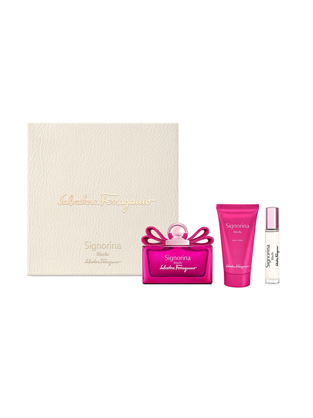 Salvatore Ferragamo Signorina Ribelle Set - Eau de Parfum 100ml + 10ml + Body Lotion 50ml, Transparent
Salvatore Ferragamo Signorina Ribelle Set - Eau de Parfum 100ml + 10ml + Body Lotion 50ml, Transparent
