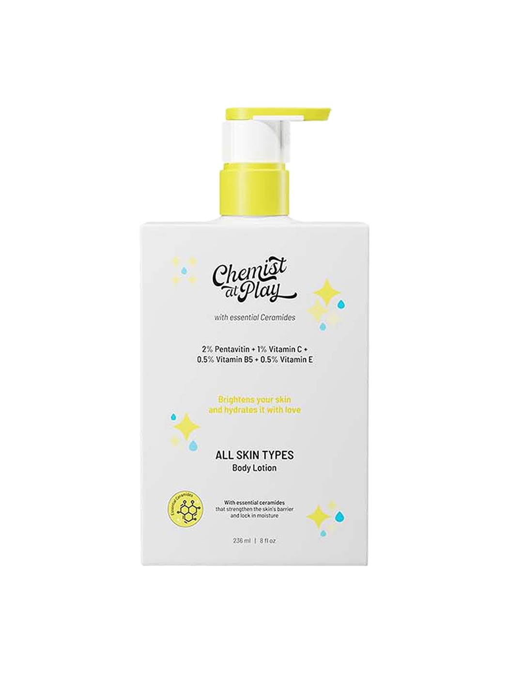 Chemist at Play Brightening Body Lotion with Ceramides for All Skin Types - 236ml, White
Chemist at Play Brightening Body Lotion with Ceramides for All Skin Types - 236ml, White