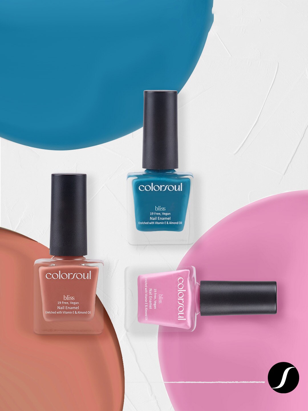 Colorsoul Set of 3 Bliss Vegan Nail Enamel with Vitamin E & Almond Oil - 8 ml each, Pink
Colorsoul Set of 3 Bliss Vegan Nail Enamel with Vitamin E & Almond Oil - 8 ml each, Pink