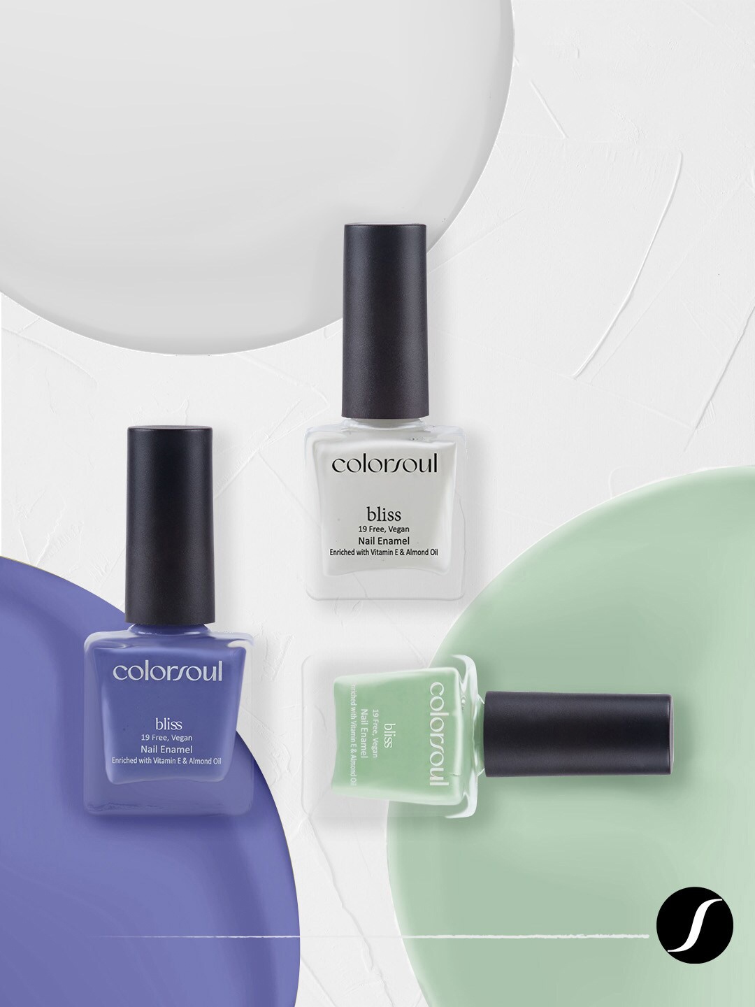 Colorsoul Set of 3 Bliss Vegan Nail Enamel with Vitamin E & Almond Oil - 8 ml each, Purple
Colorsoul Set of 3 Bliss Vegan Nail Enamel with Vitamin E & Almond Oil - 8 ml each, Purple