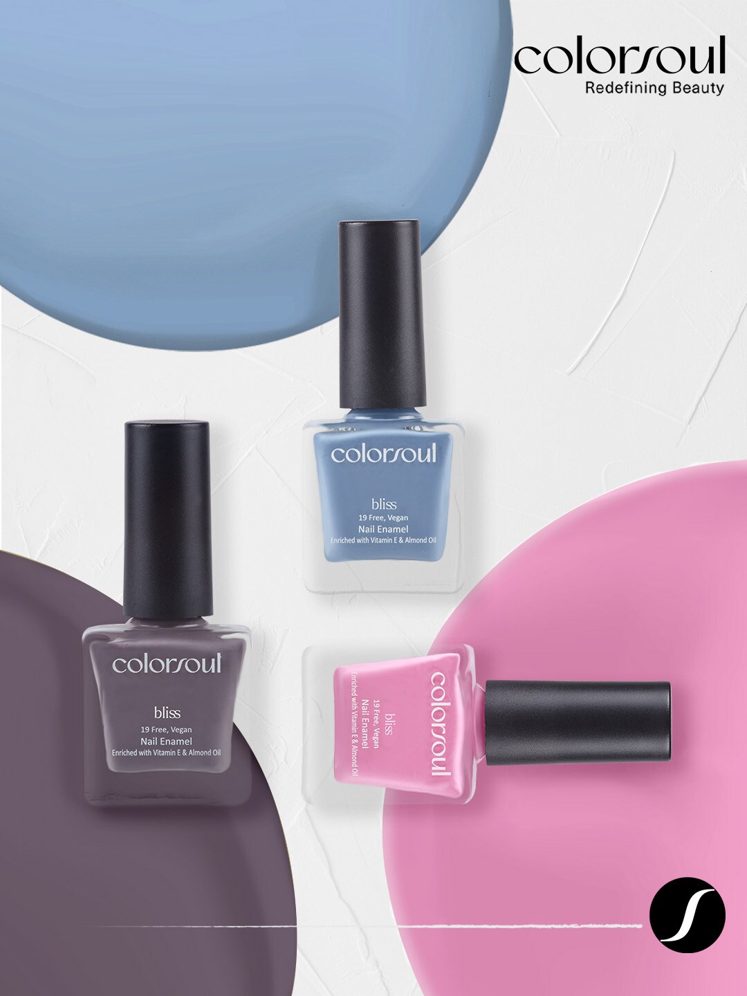 Colorsoul Set Of 3 Vegan & 19 Free Bliss Nail Enamel with Vitamin E 8ml Each - Pink Pie B02 + Cool Thunder B19 + Grey Crest B23
Colorsoul Set Of 3 Vegan & 19 Free Bliss Nail Enamel with Vitamin E 8ml Each - Pink Pie B02 + Cool Thunder B19 + Grey Crest B23