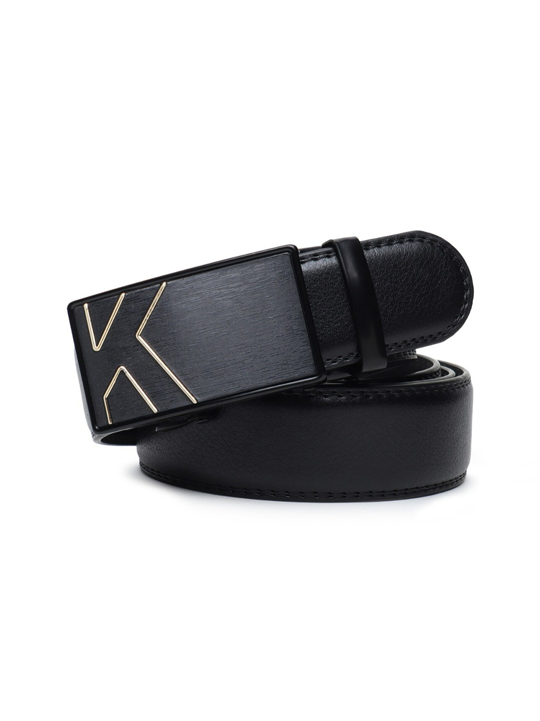 Elite Crafts Men Textured Leather Formal Belt, Black