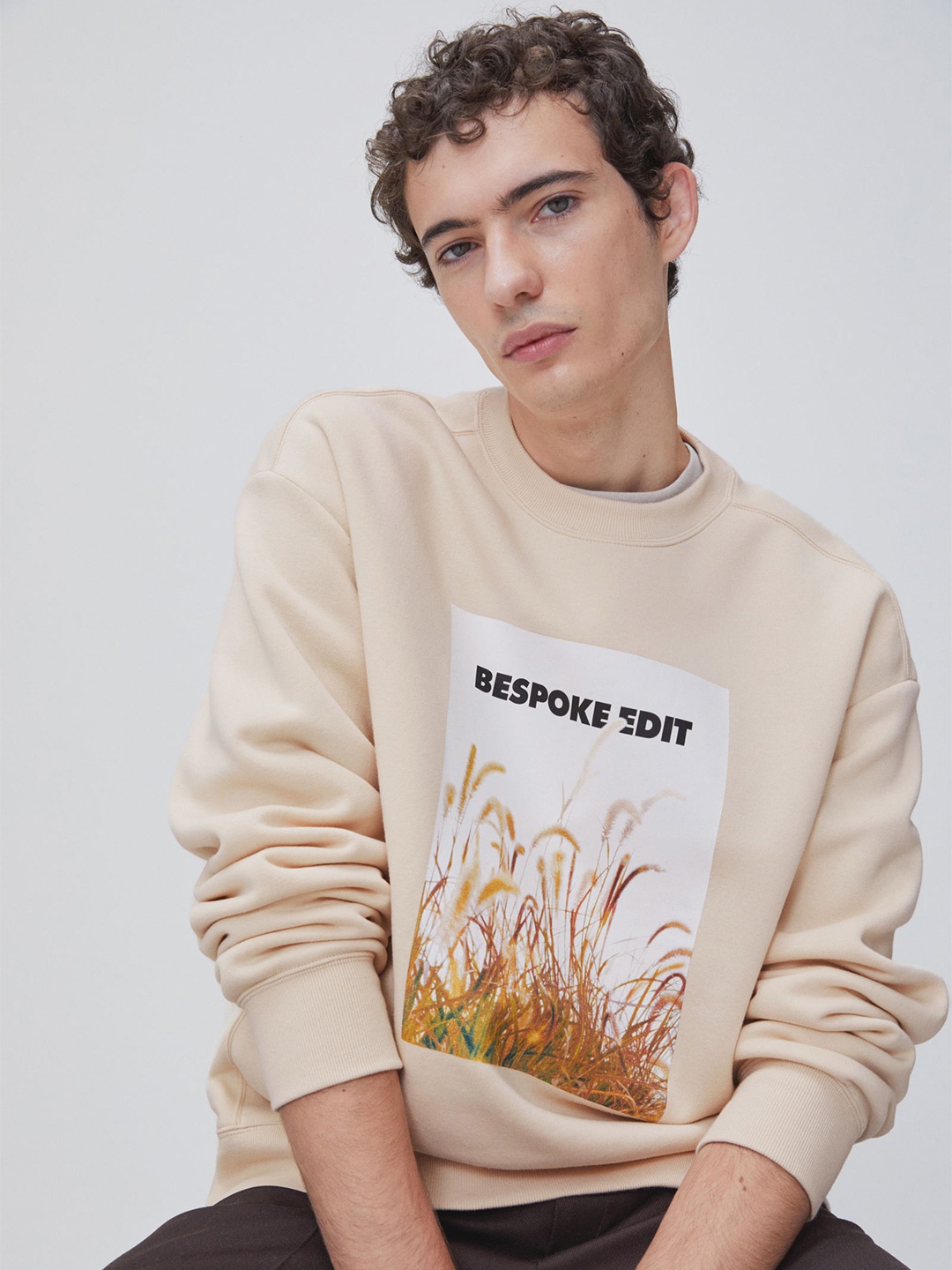H&M Men Sweatshirt, Beige