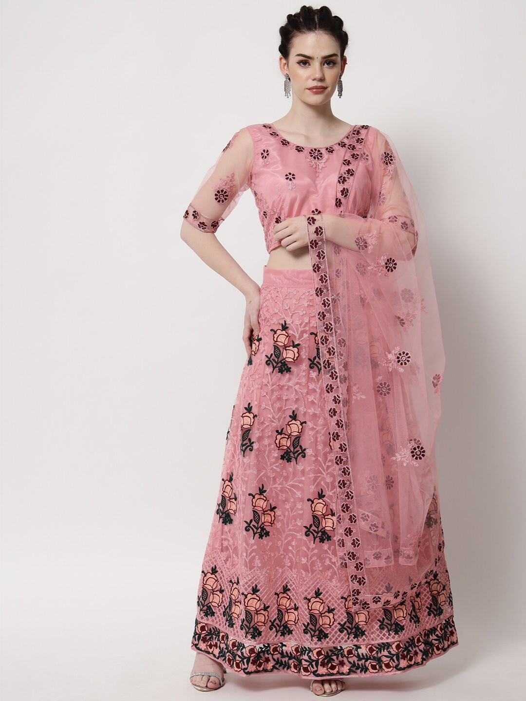 VAANI CREATION Embroidered Semi-Stitched Lehenga & Unstitched Blouse with Dupatta, Pink
VAANI CREATION Embroidered Semi-Stitched Lehenga & Unstitched Blouse with Dupatta, Pink