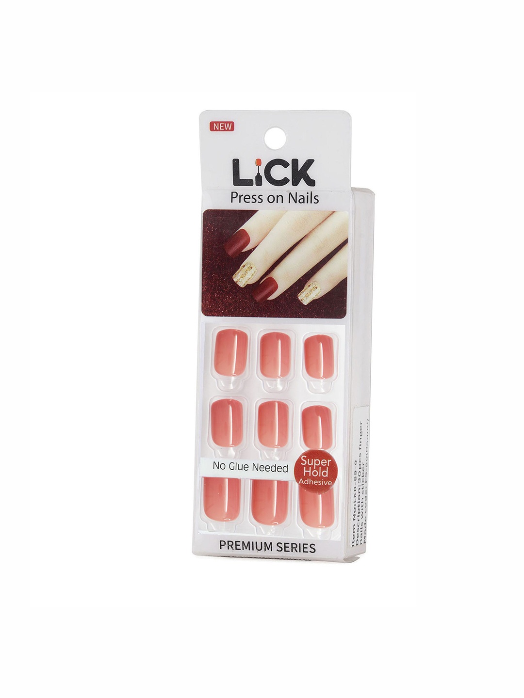 LICK 12 Pcs Square Artificial Reusable Press On Nail Extension with Application Kit-Peach
LICK 12 Pcs Square Artificial Reusable Press On Nail Extension with Application Kit-Peach