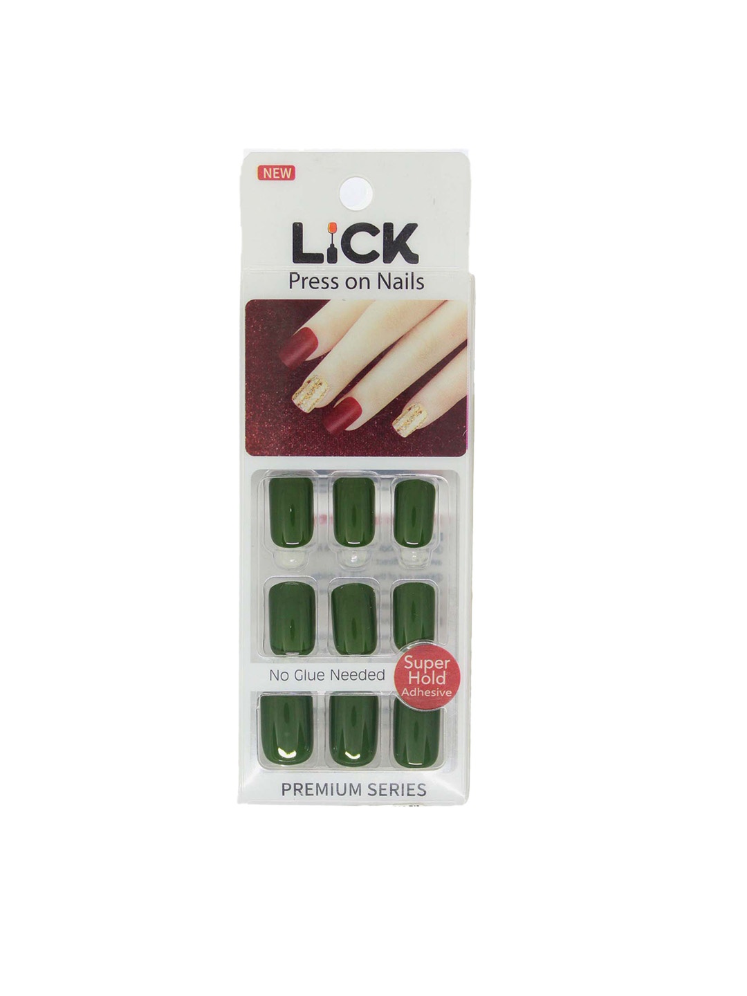 LICK Set Of 12 Artificial Acrylic Reusable Stick on Nails Extension With Application Kit, Green
LICK Set Of 12 Artificial Acrylic Reusable Stick on Nails Extension With Application Kit, Green